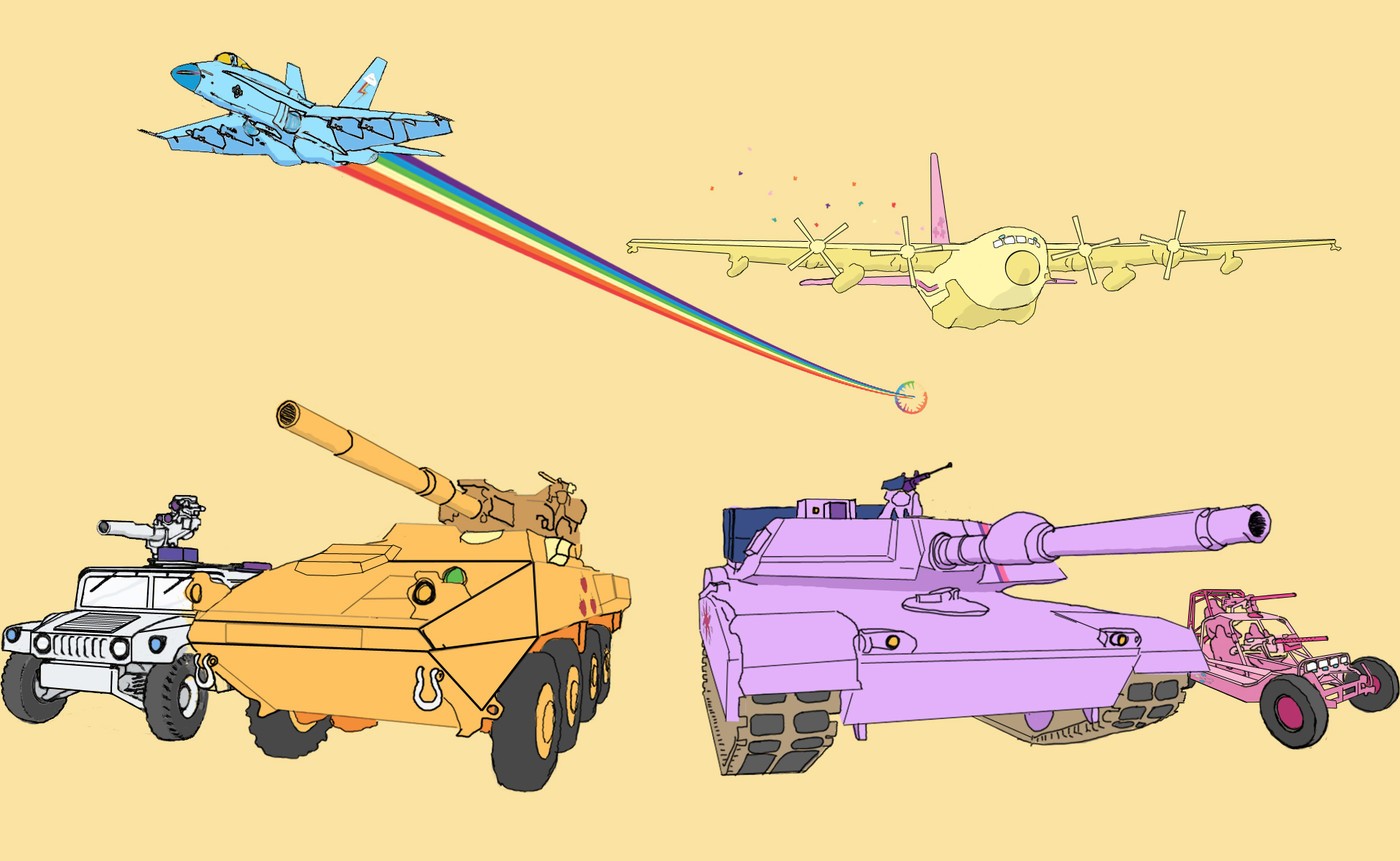 General 1400x861 colorful My Little Pony tank aircraft vehicle military artwork M1 Abrams Humvee American tanks