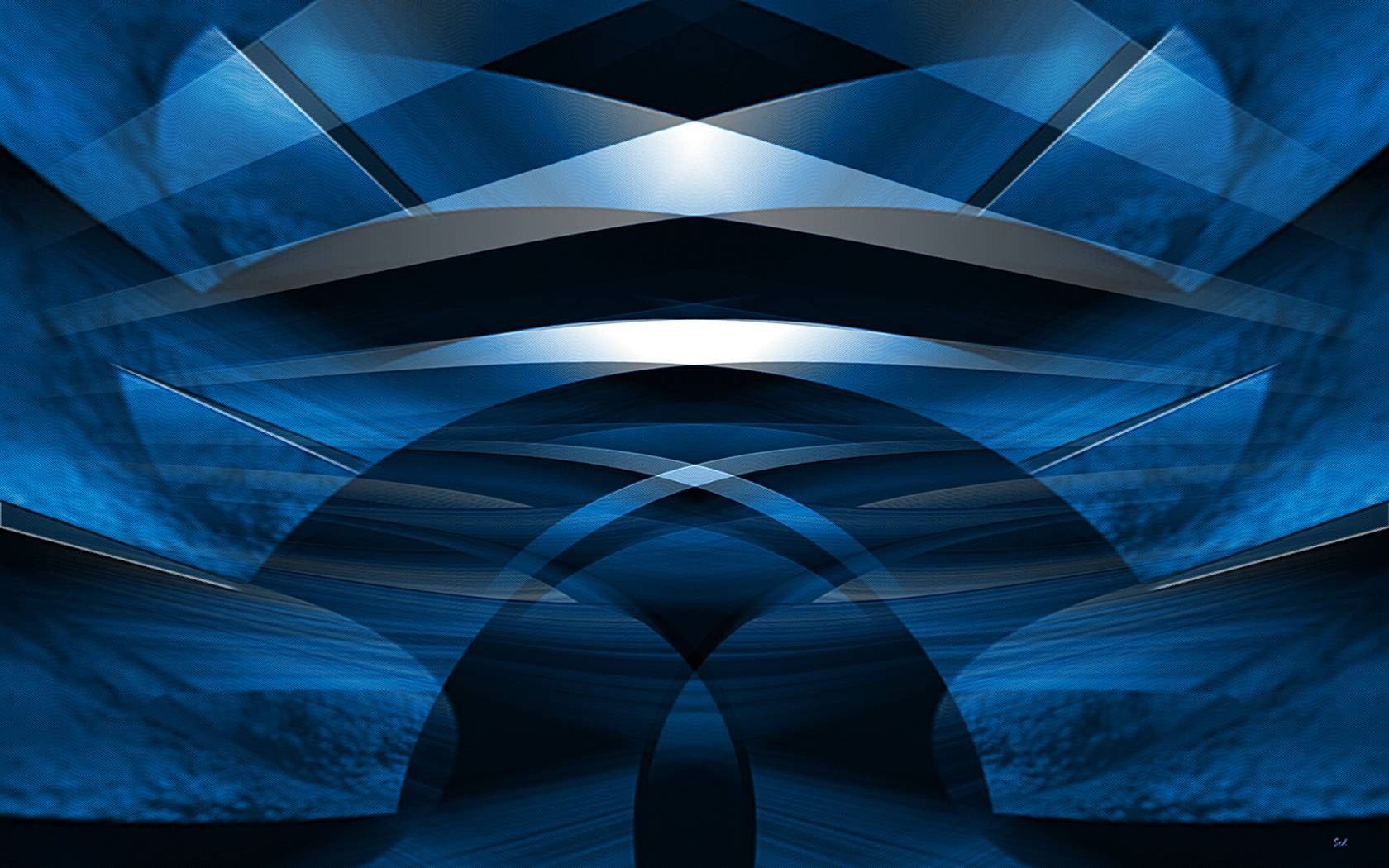 General 1680x1050 blue artwork digital art shapes lines abstract Linux