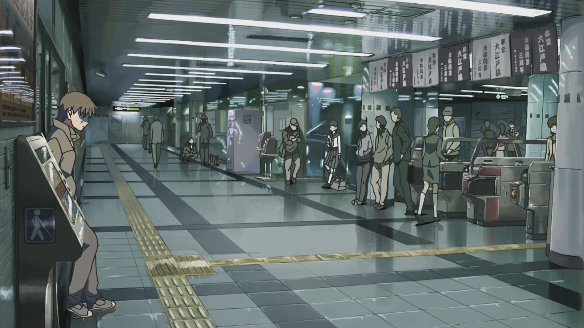 Anime 1920x1080 5 Centimeters Per Second subway Makoto Shinkai  anime people urban train station