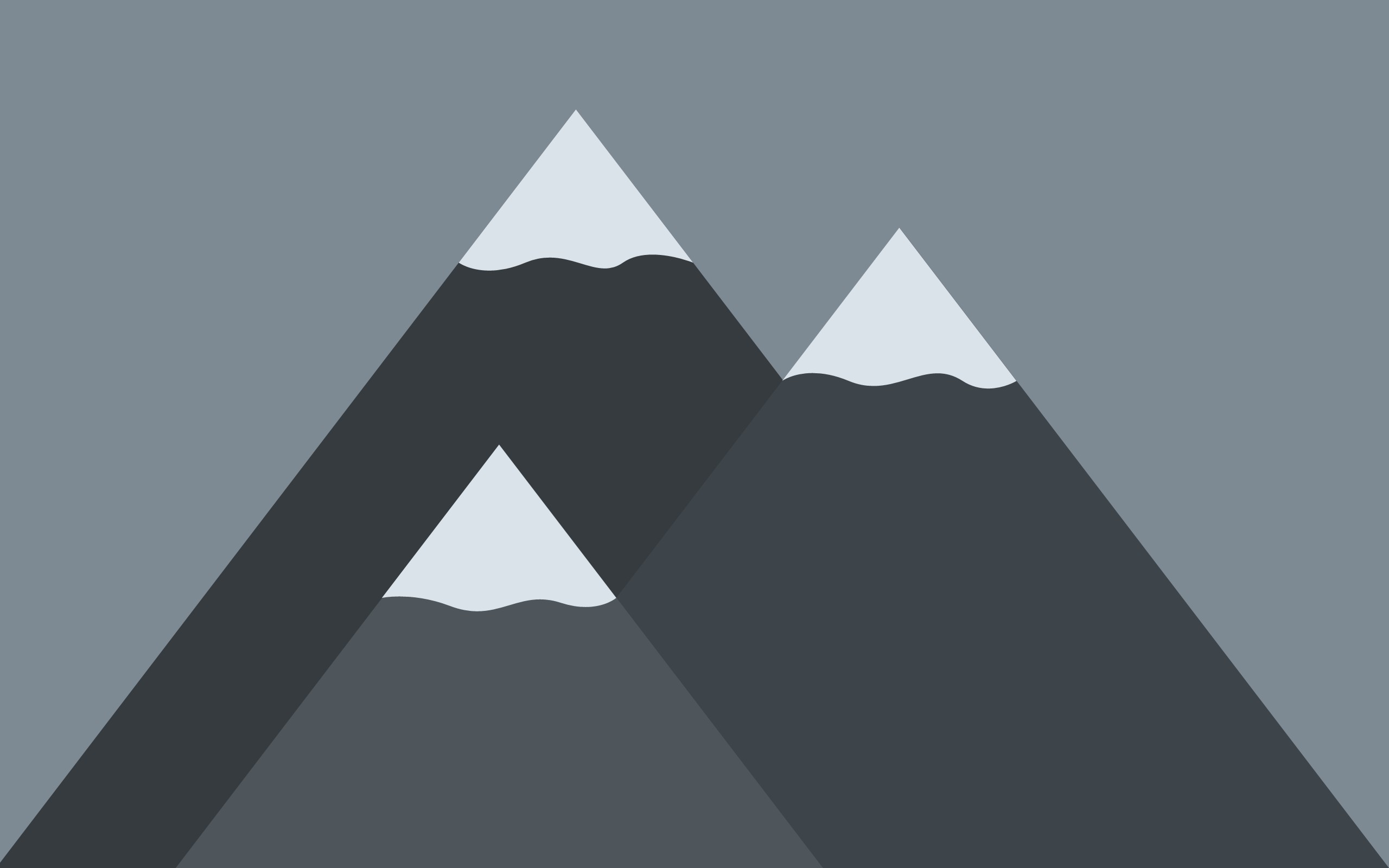 General 2560x1600 minimalism mountains artwork gray digital art simple background