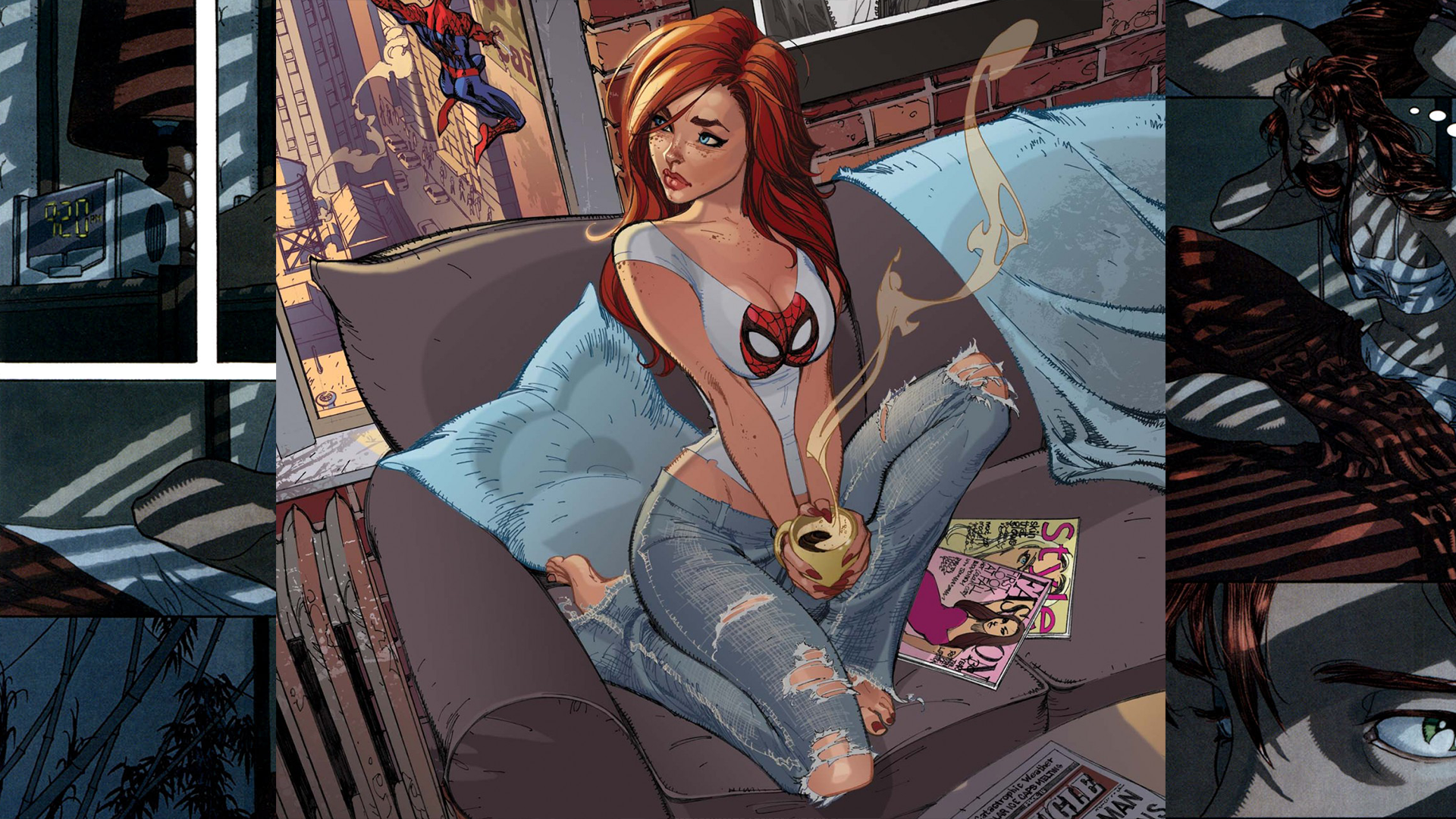 General 1920x1080 women cartoon comics Marvel Comics Spider-Man Mary Jane Watson