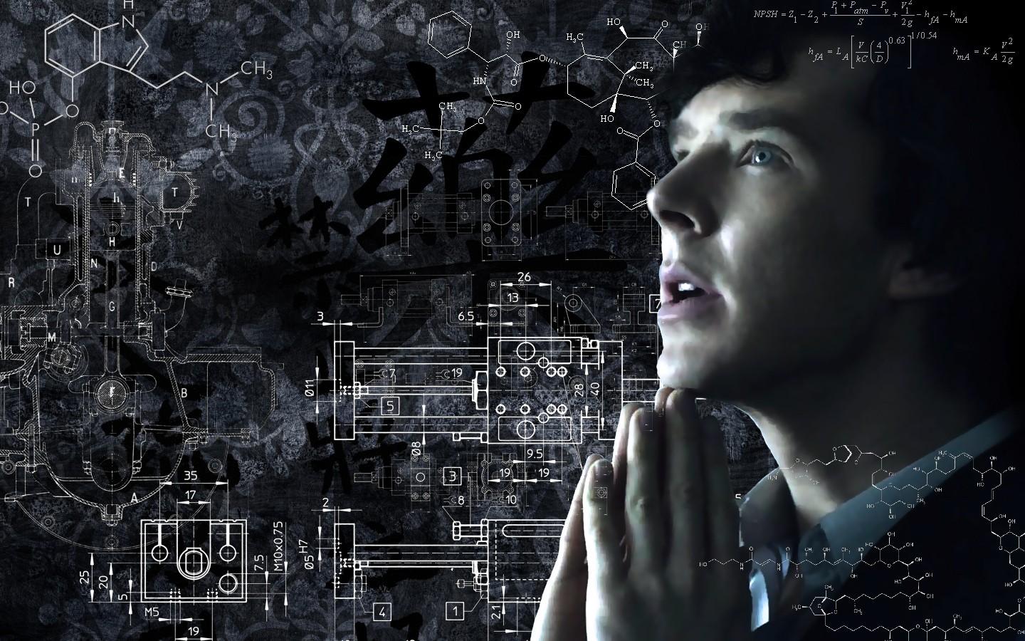 People 1440x900 Sherlock Holmes science Benedict Cumberbatch BBC Sherlock TV series men numbers