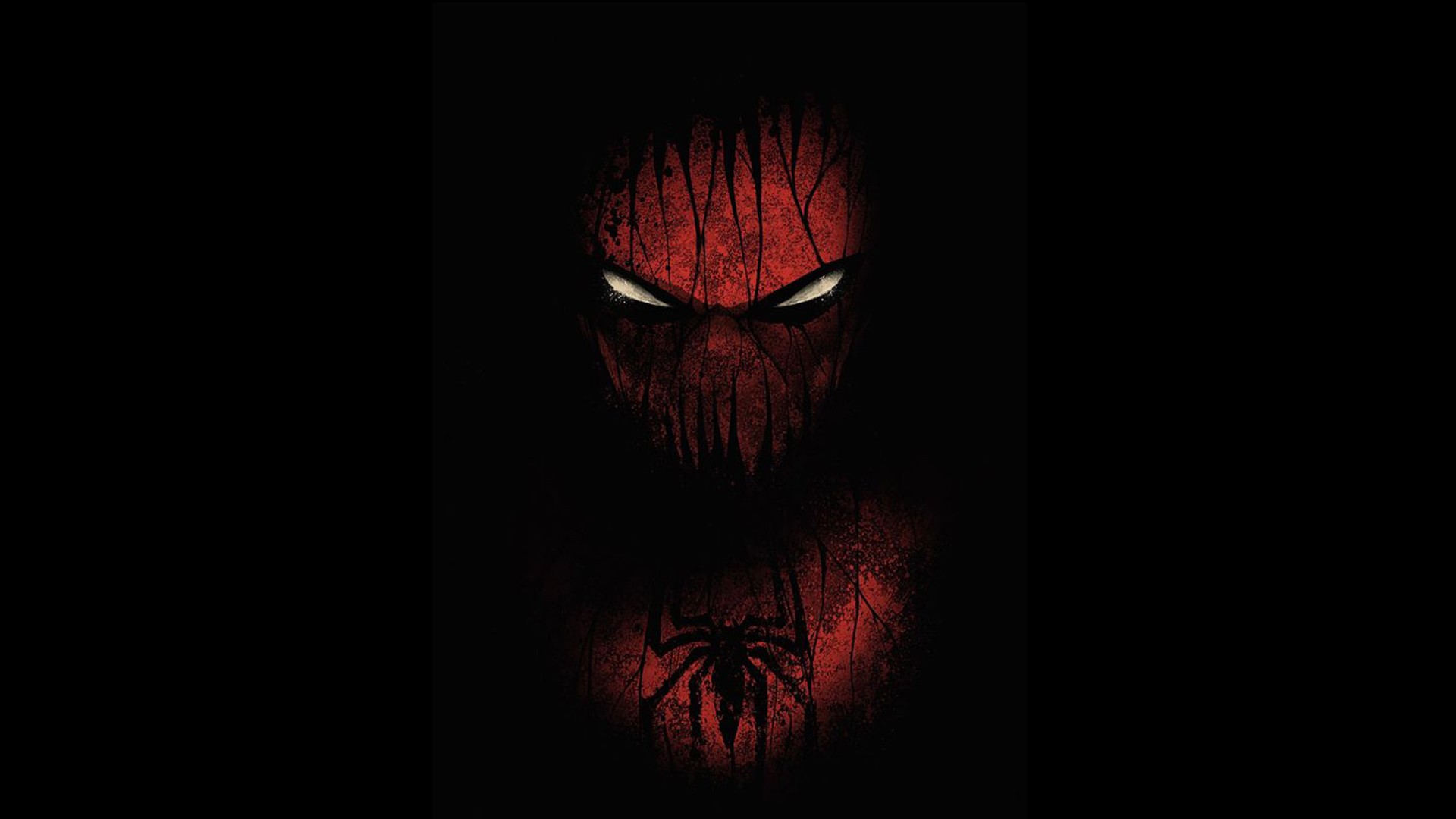 General 1920x1080 red Spider-Man Marvel Comics black background artwork minimalism dark