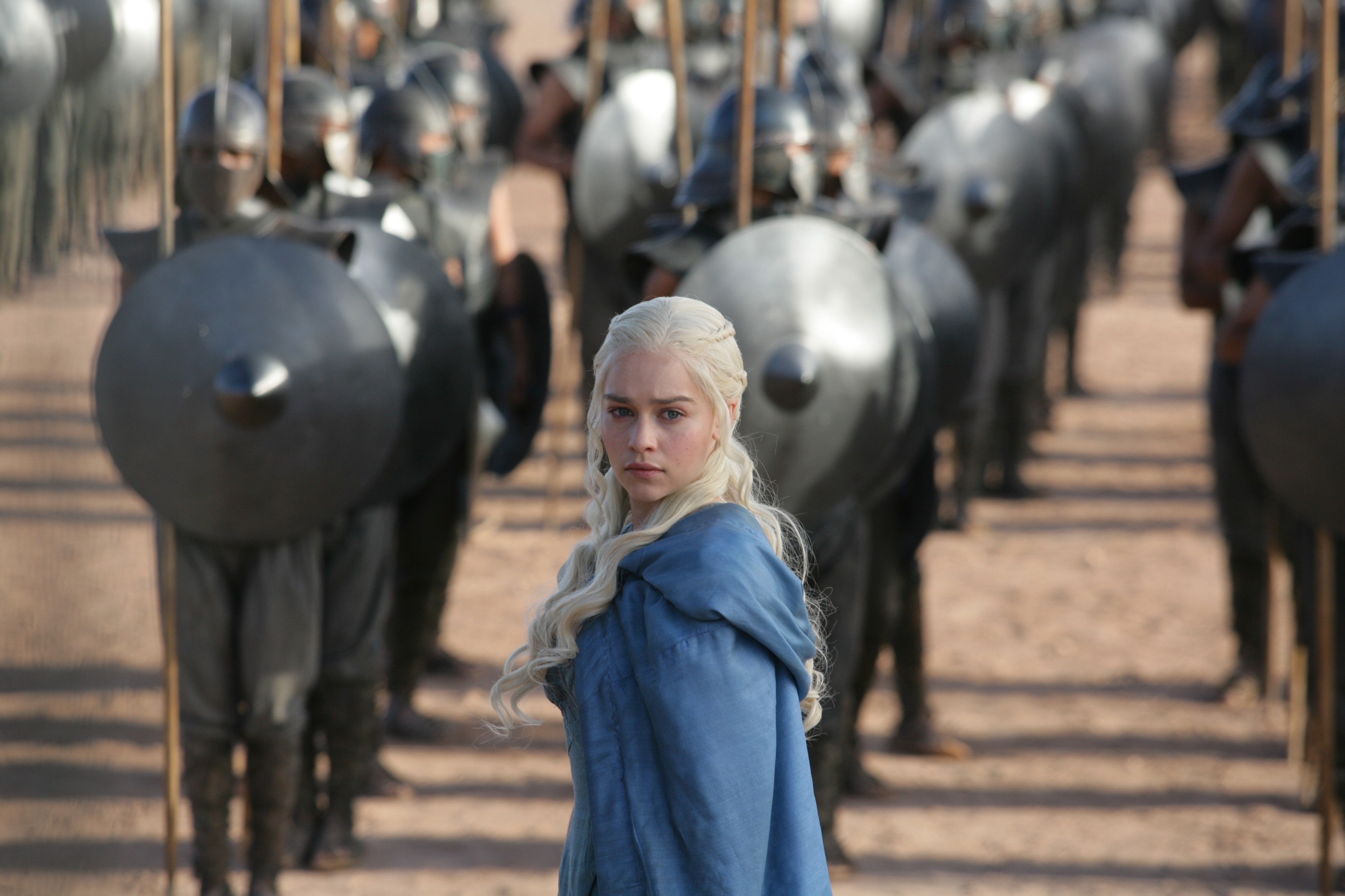 General 3600x2400 Game of Thrones Emilia Clarke Daenerys Targaryen shield fantasy girl celebrity actress blonde women TV series