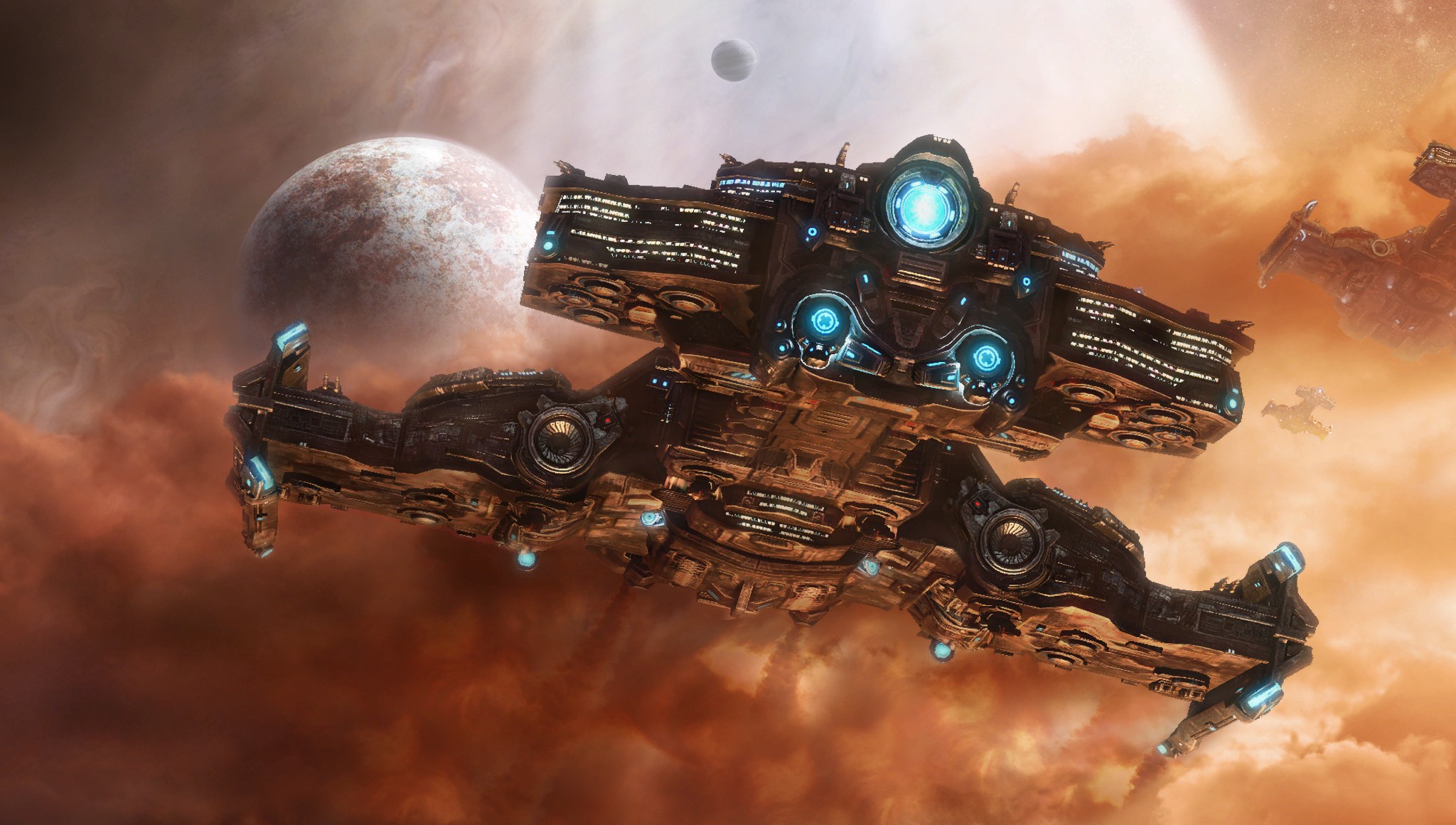 General 2048x1160 spaceship space Starcraft II artwork science fiction StarCraft video games hyperion StarCraft II: Wings of Liberty PC gaming vehicle video game art