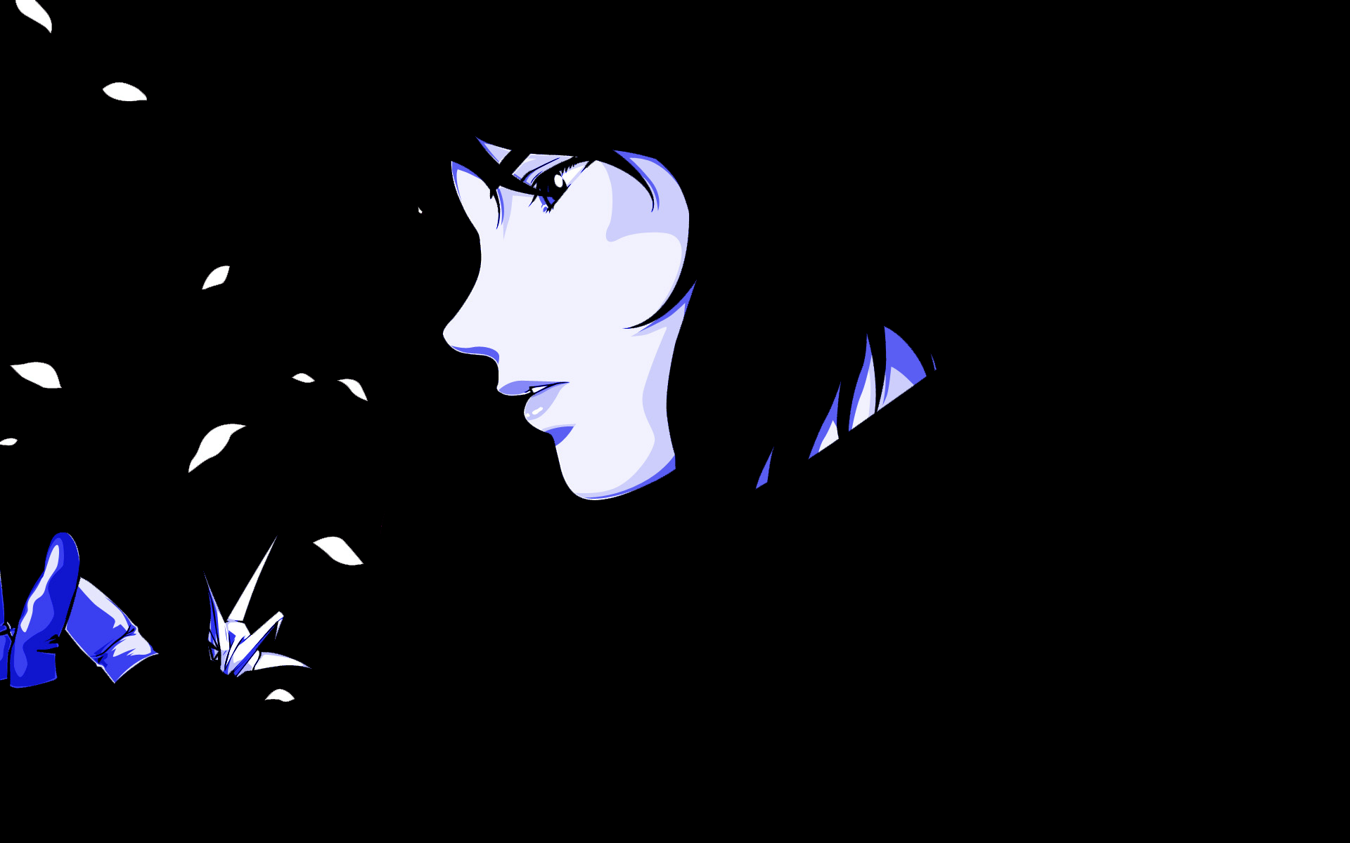 Anime 1920x1200 Ghost in the Shell anime Kusanagi Motoko anime girls face profile simple background black background
