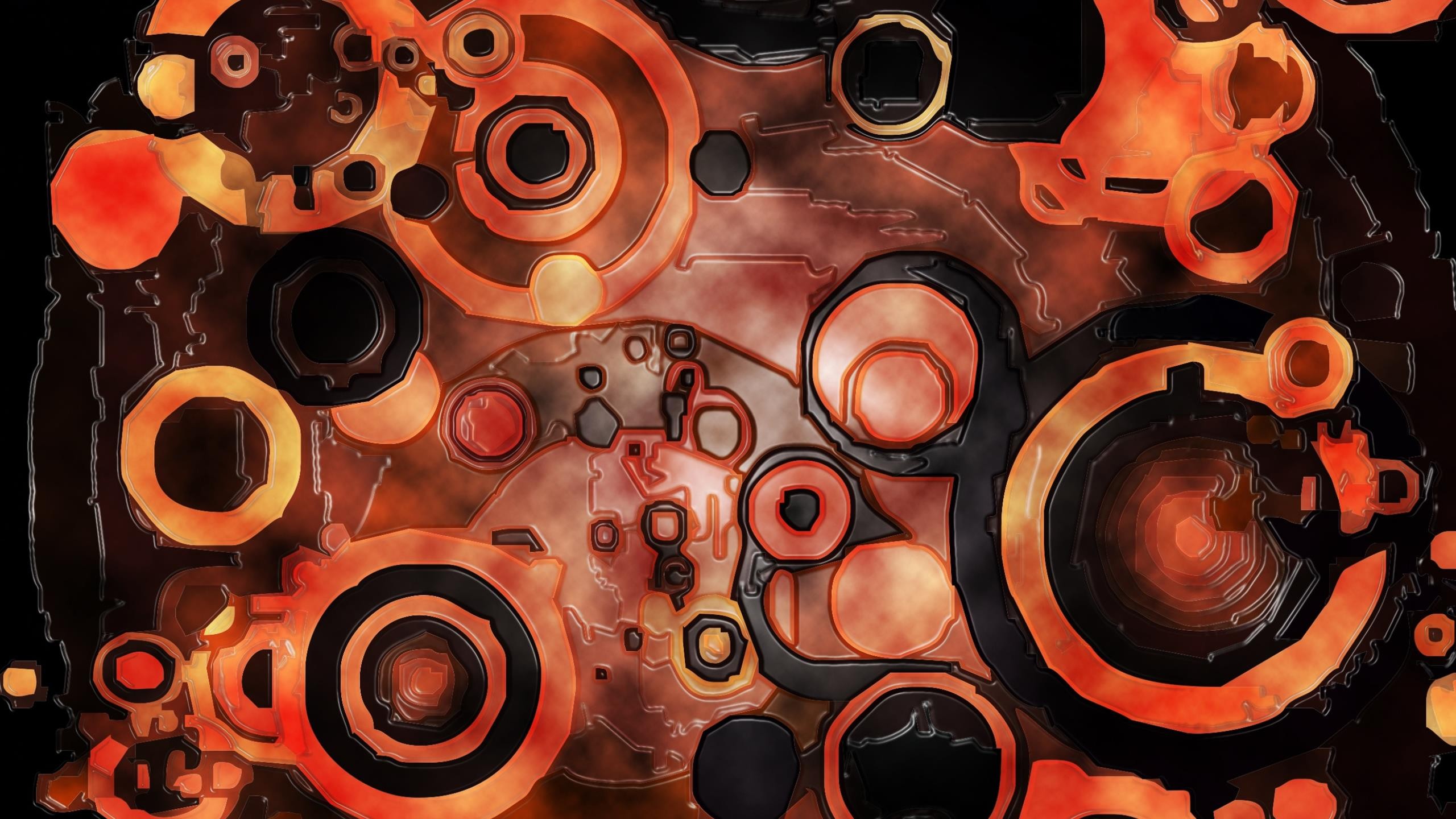 General 2560x1440 digital art circle abstract colorful red orange