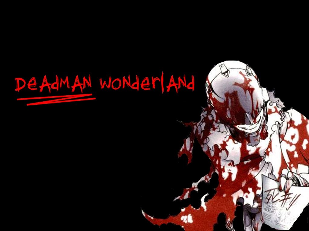 Anime 1024x768 anime Deadman Wonderland blood simple background typography black background