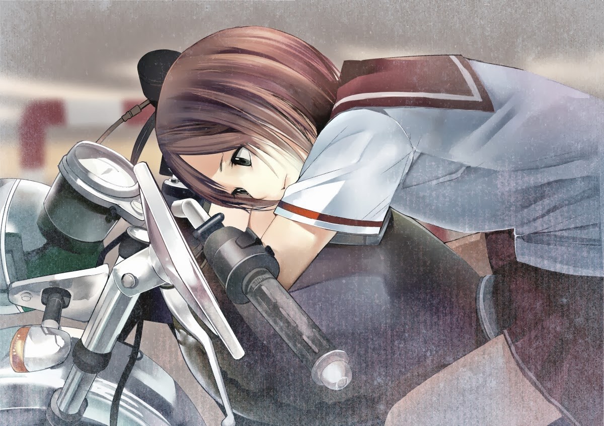 Anime 1200x848 original characters anime girls anime motorcycle vehicle women with motorcycles dark eyes