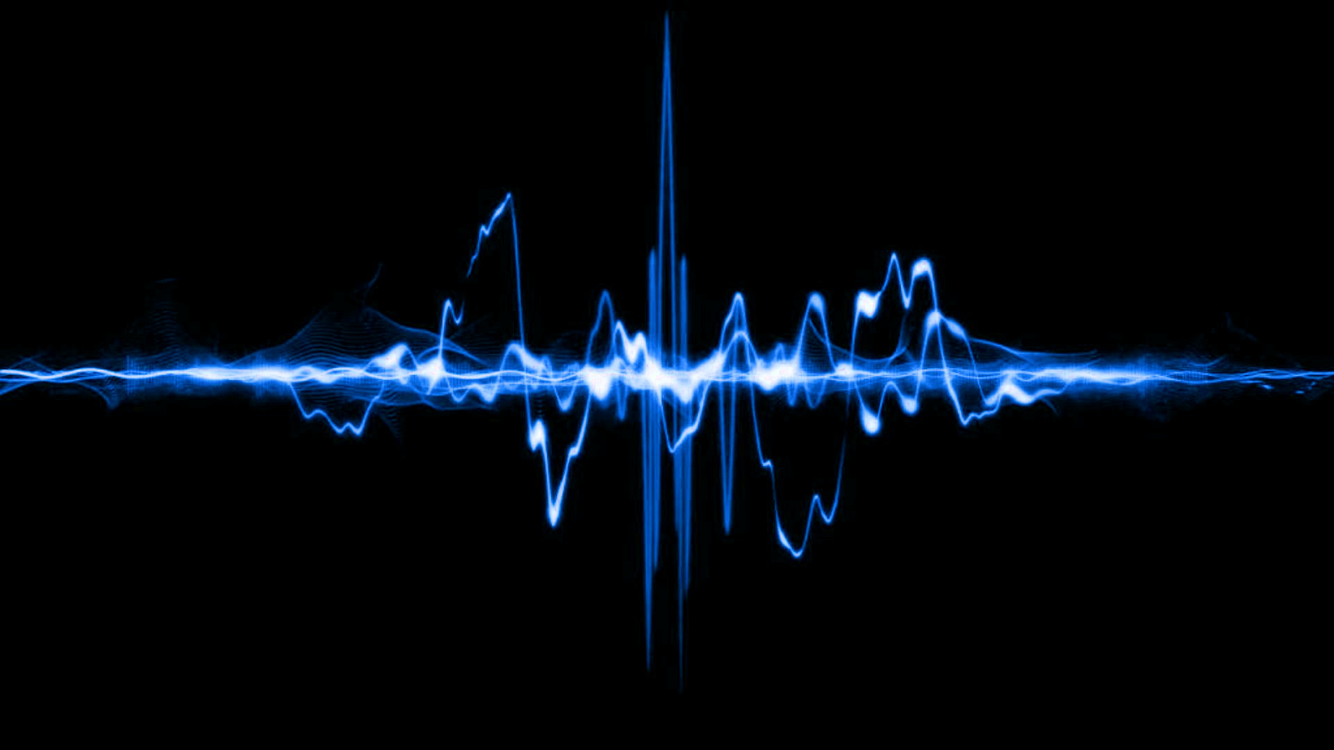 General 1920x1080 audio spectrum lines blue black background simple background
