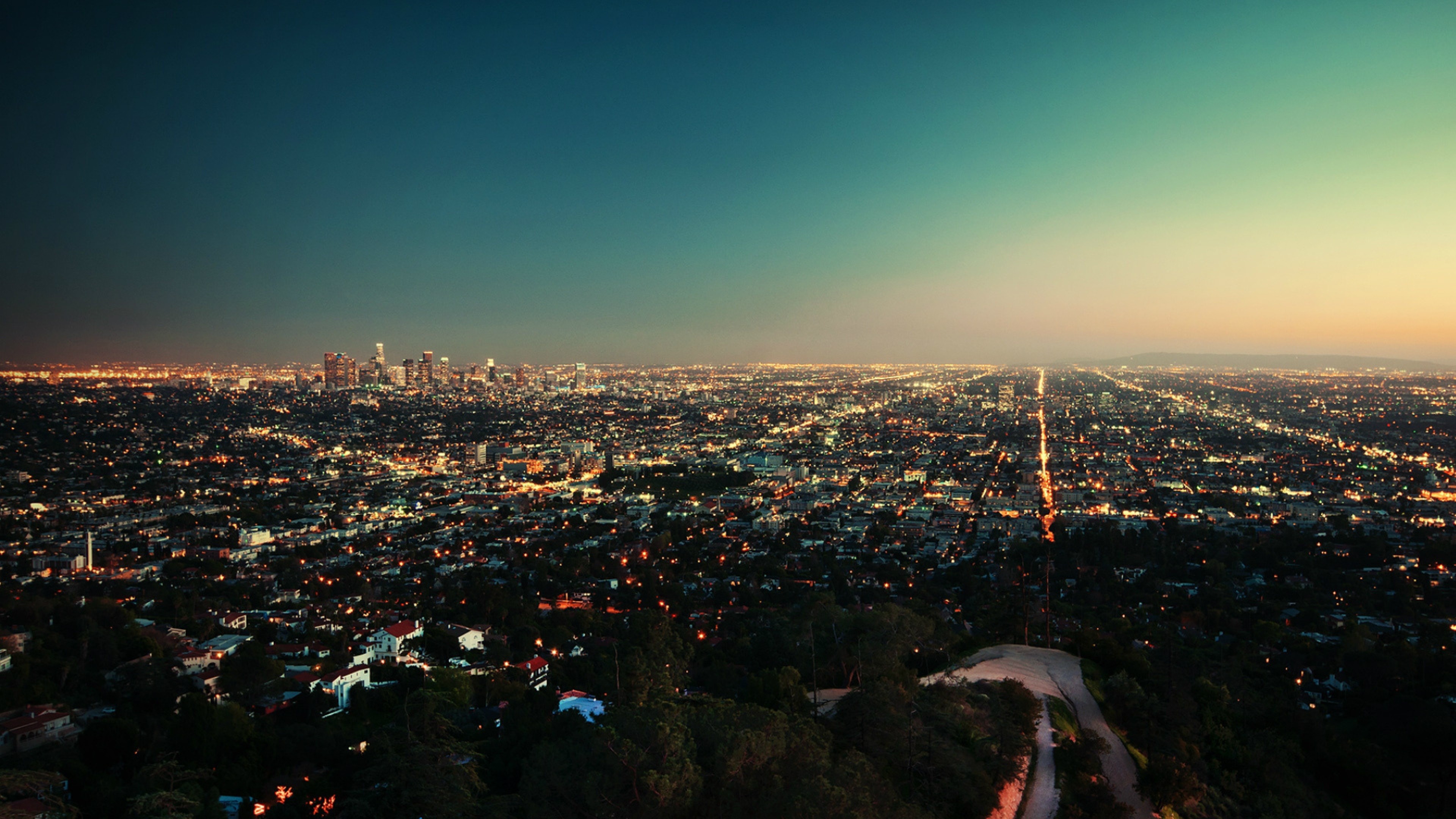 General 3840x2160 Los Angeles California city lights panorama cityscape USA sky