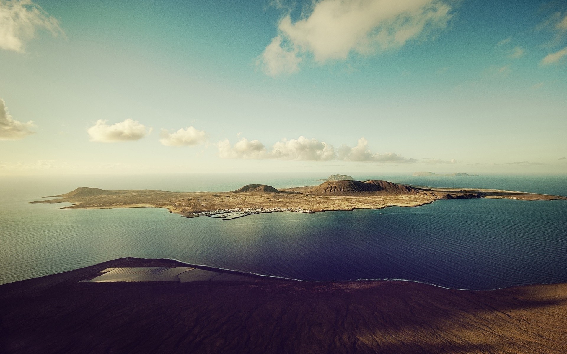 General 1920x1200 photography sea water island Canary Islands Lanzarote nature sky horizon aerial view