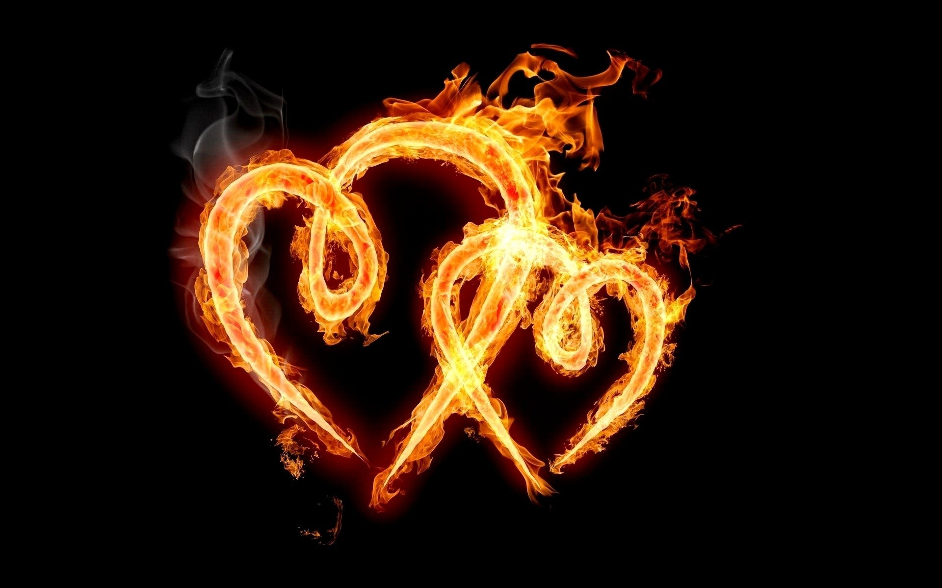 General 1920x1200 love heart (design) fire digital art Flame Painter simple background