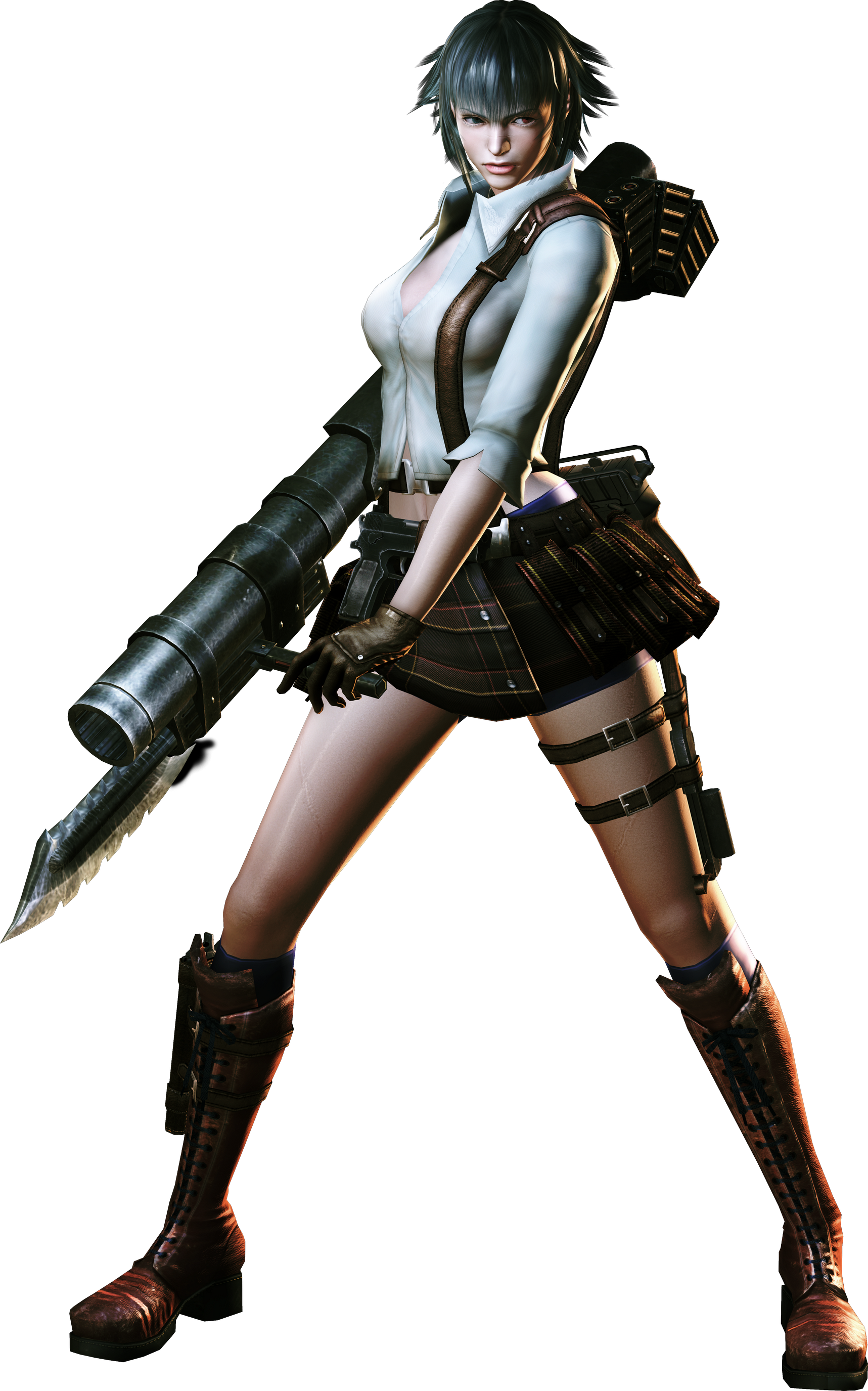 General 1717x2750 Devil May Cry Lady (Devil May Cry) miniskirt weapon CGI video games simple background video game girls black background