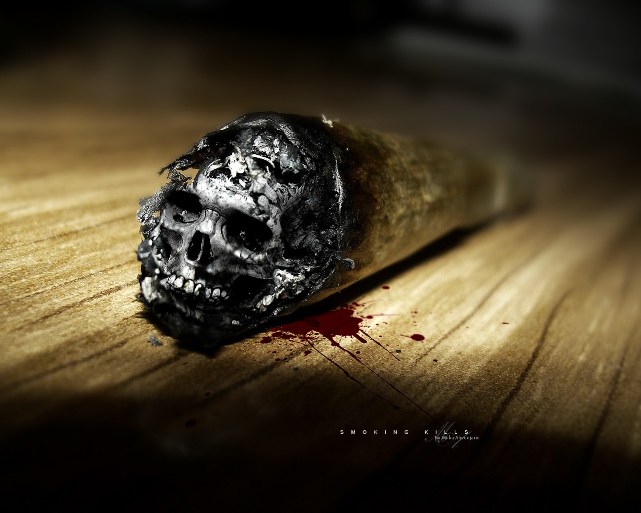 General 1280x1024 skull joint smoking drugs text typography