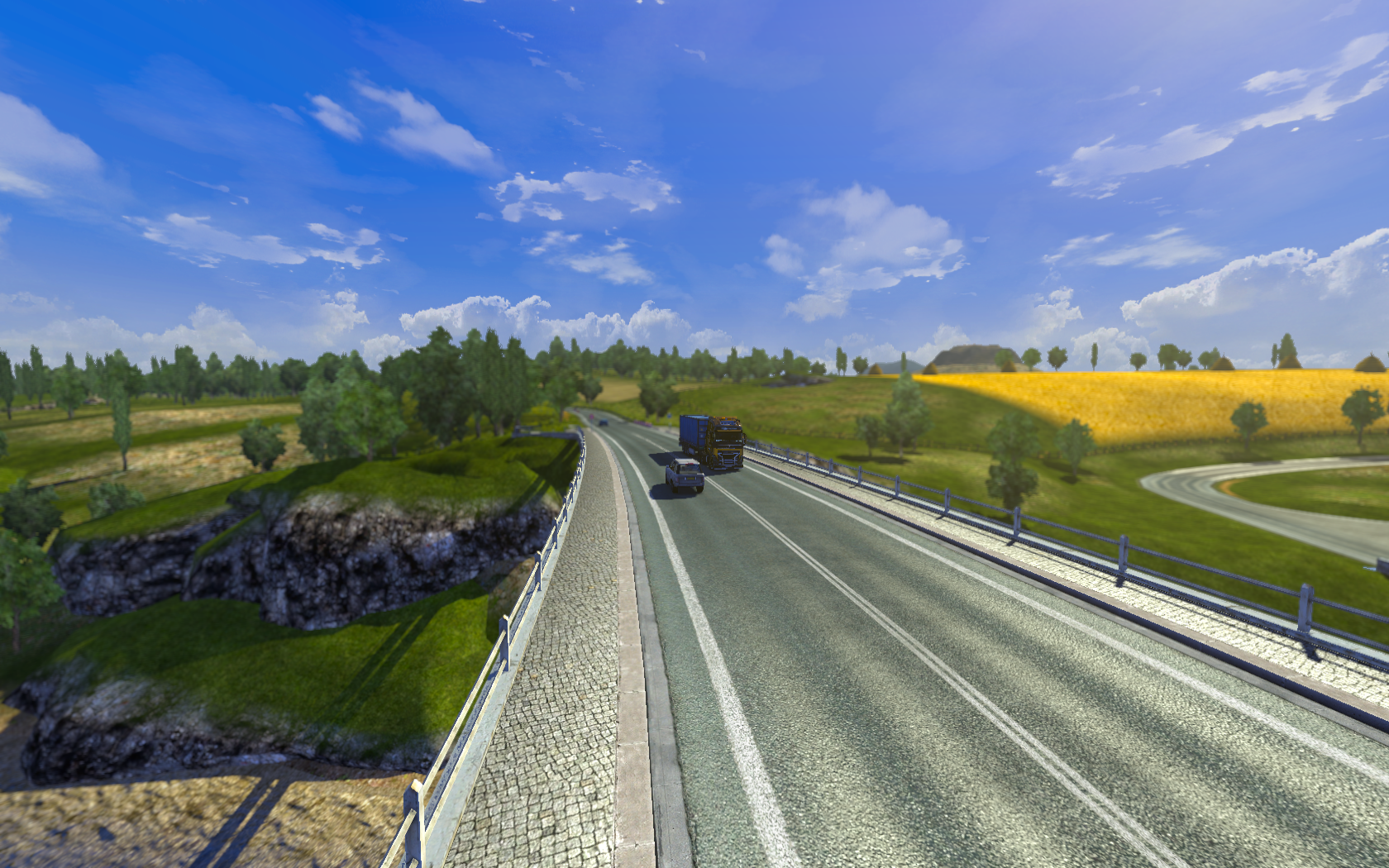 General 1680x1050 video games Euro Truck Simulator 2 truck highway PC gaming screen shot