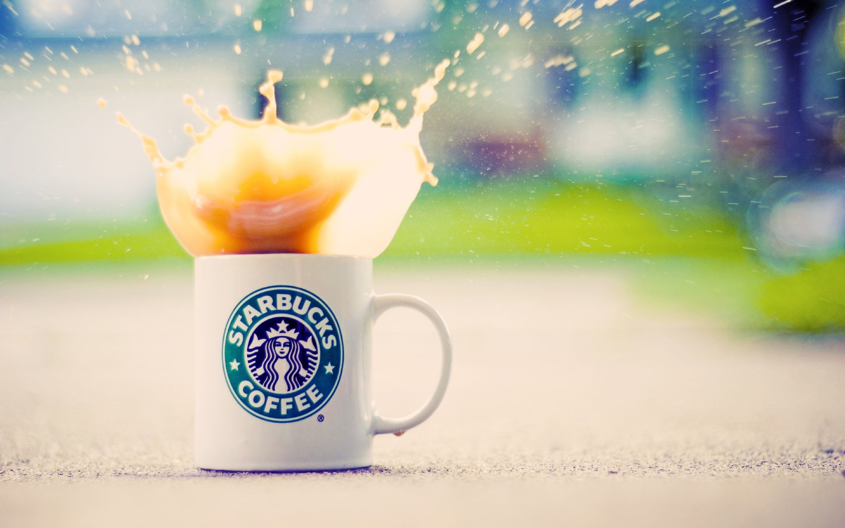 General 1680x1050 coffee splashes Starbucks food cup brand