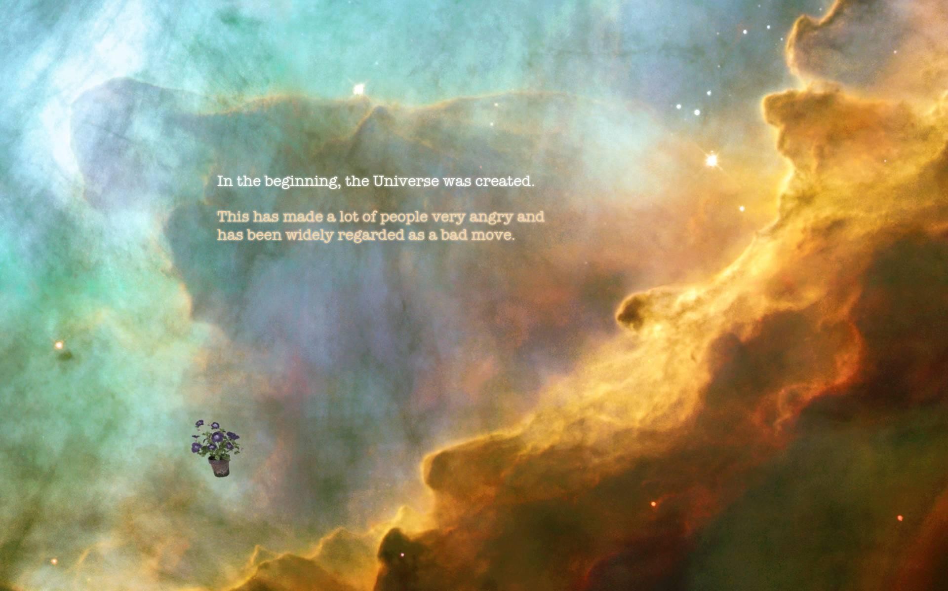 General 1920x1198 space quote The Hitchhiker's Guide to the Galaxy space art typography
