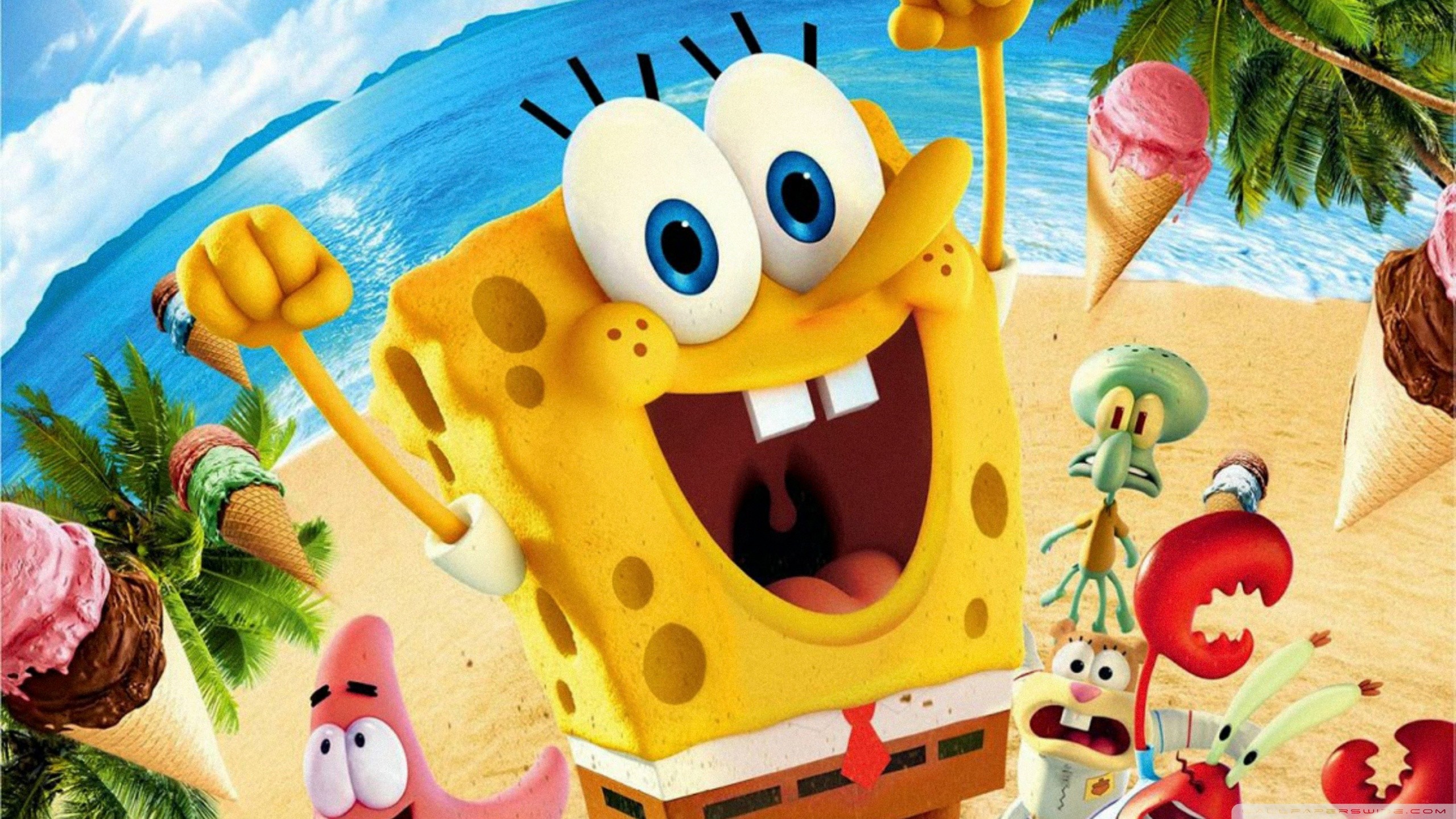 General 2560x1440 SpongeBob SquarePants cartoon happy portrait display