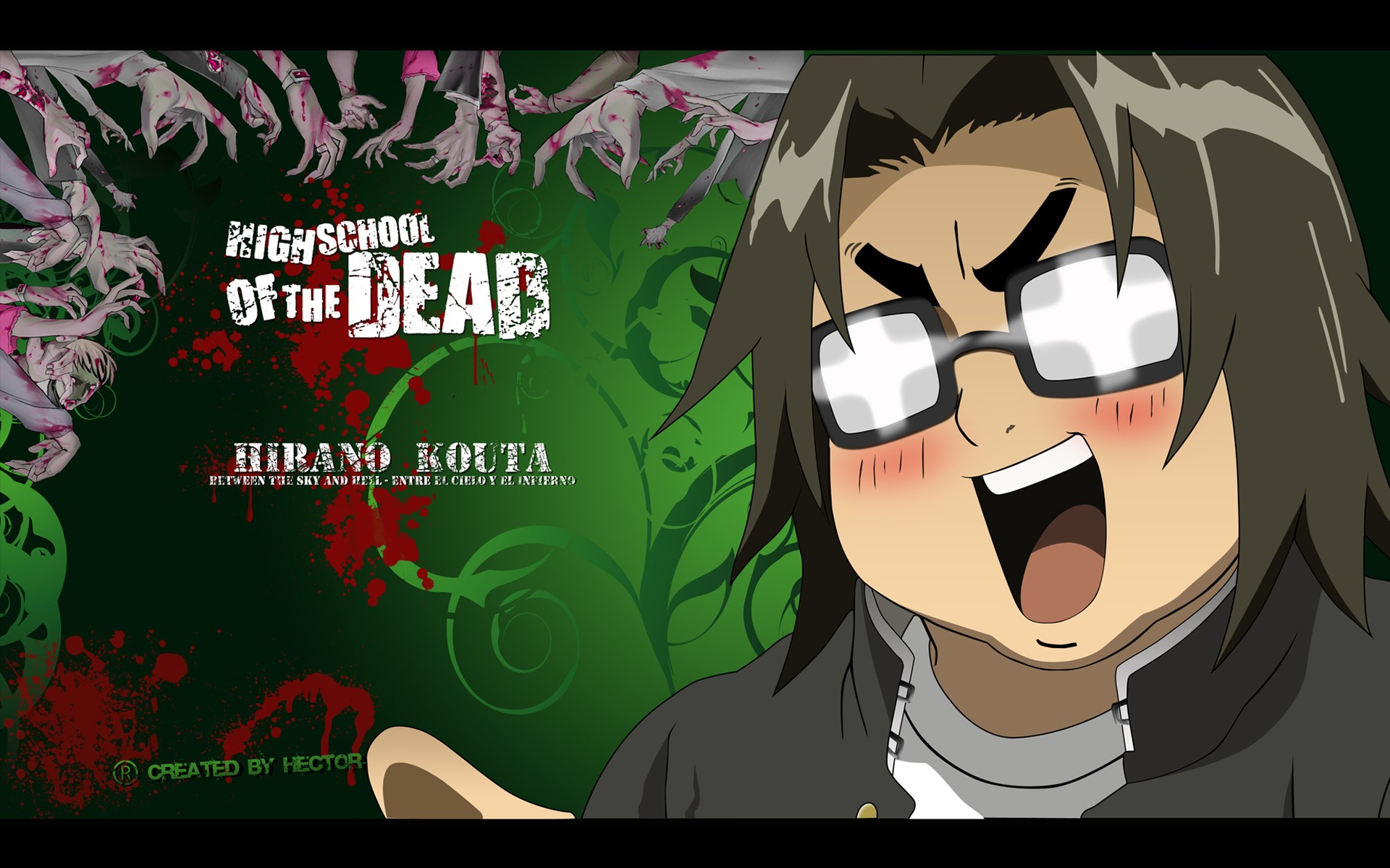 Anime 1920x1200 manga Highschool of the Dead Kouta Hirano anime boys green background