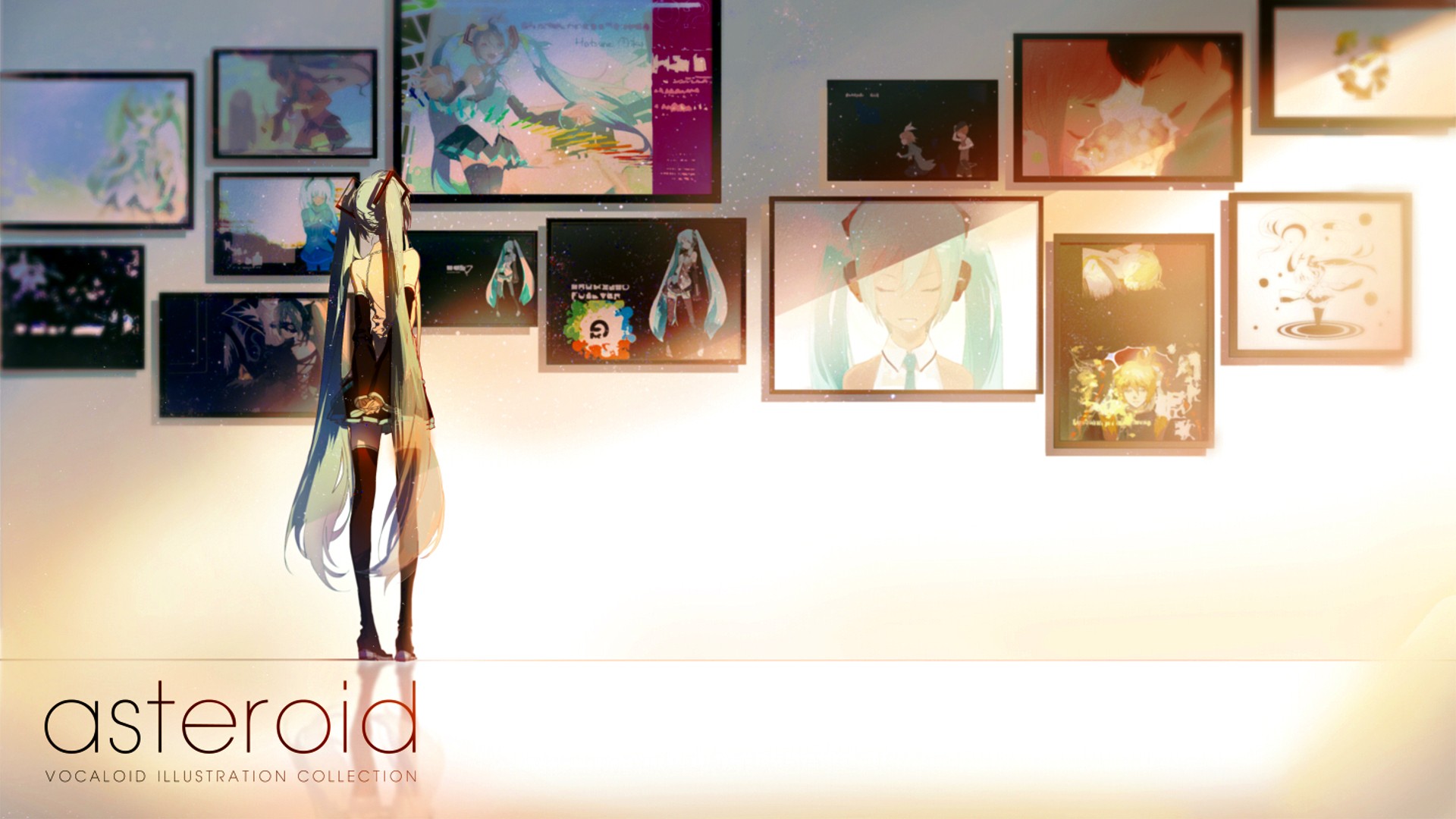 Anime 1920x1080 Hatsune Miku sunlight Vocaloid anime girls anime standing long hair reflection stockings