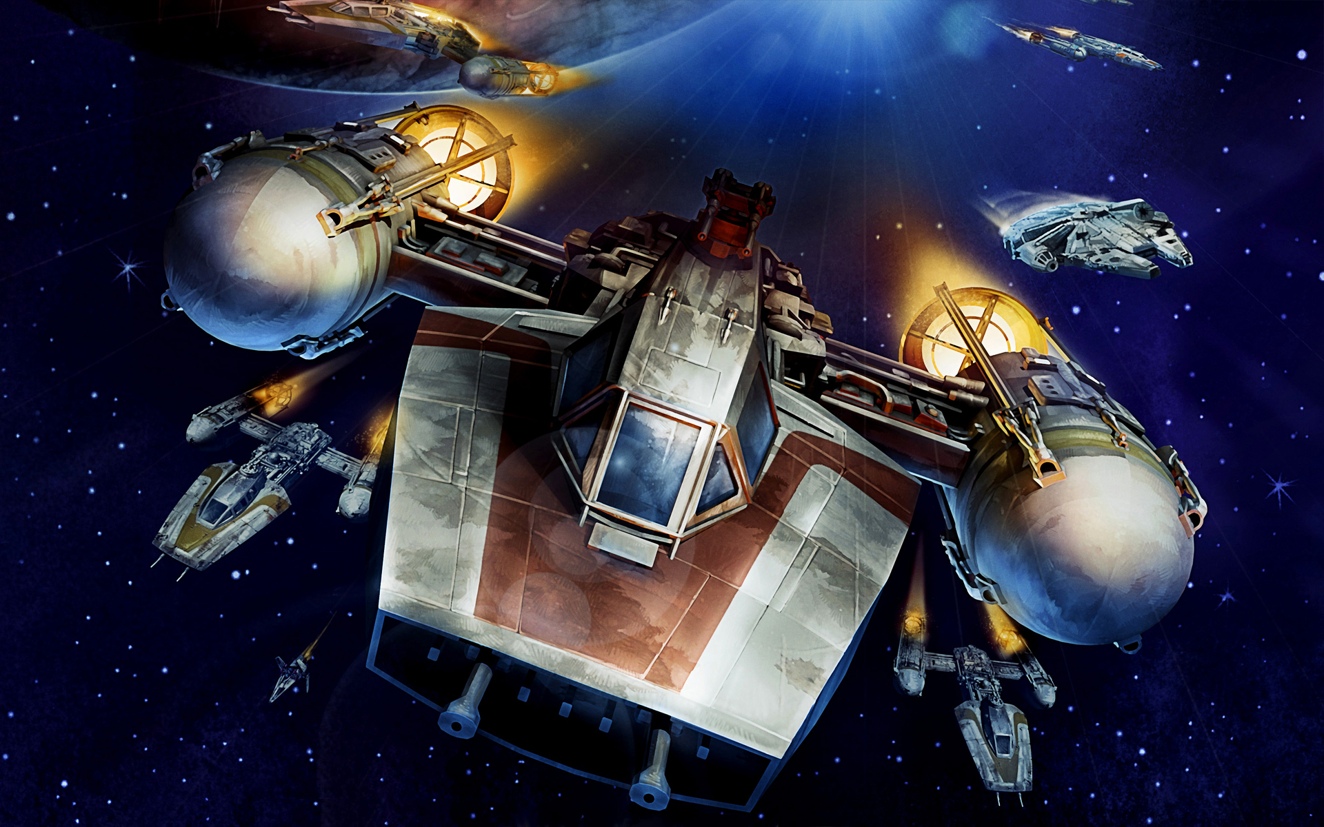 General 1920x1200 Star Wars artwork space spaceship Y-Wing digital art Star Wars Ships