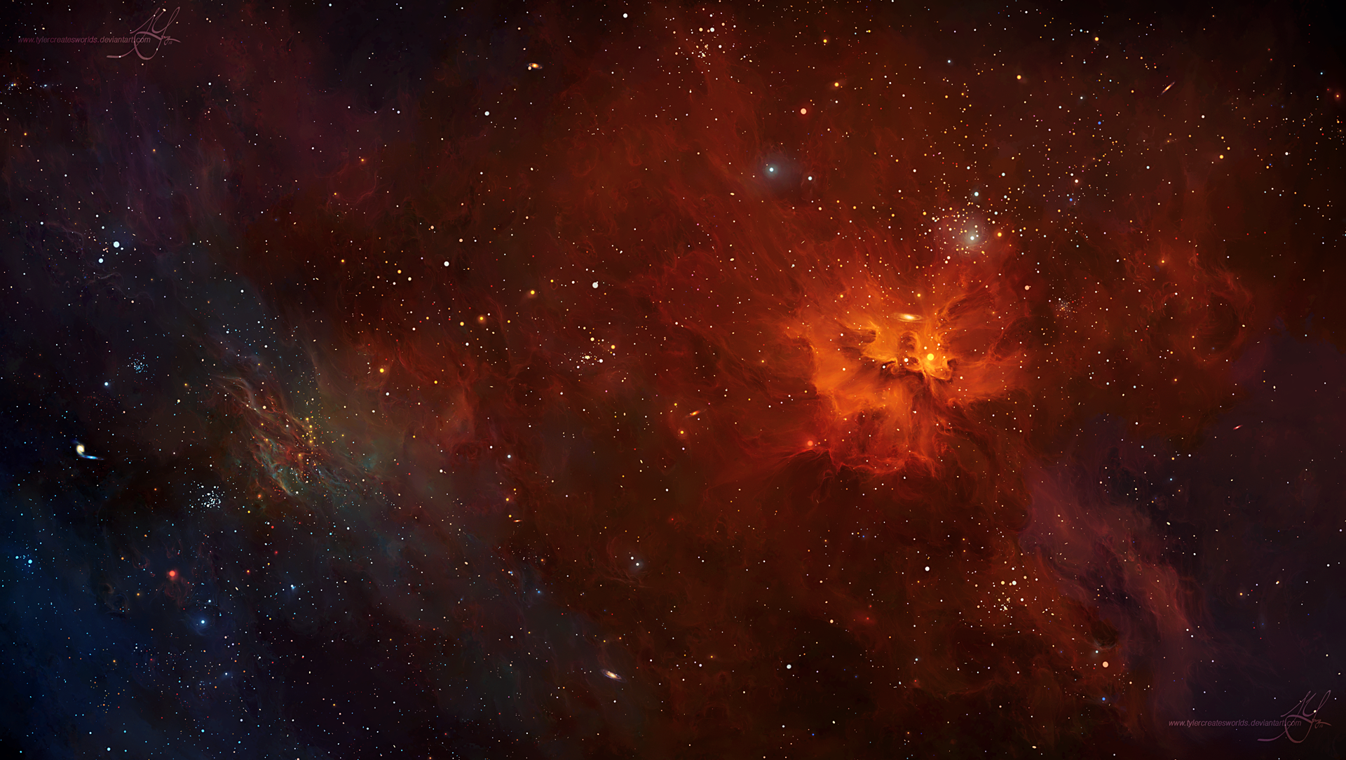 General 1920x1084 space space art nebula stars TylerCreatesWorlds digital art