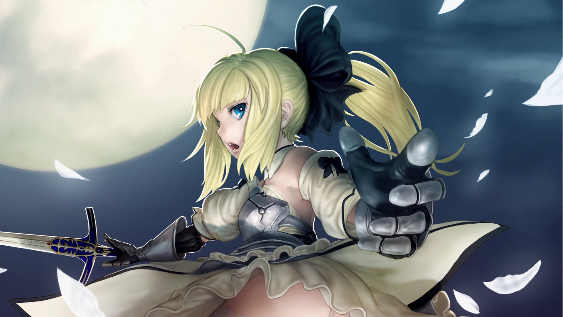 Anime 1920x1080 anime anime girls Fate series Saber Saber Lily women with swords sword weapon blonde fantasy art fantasy girl