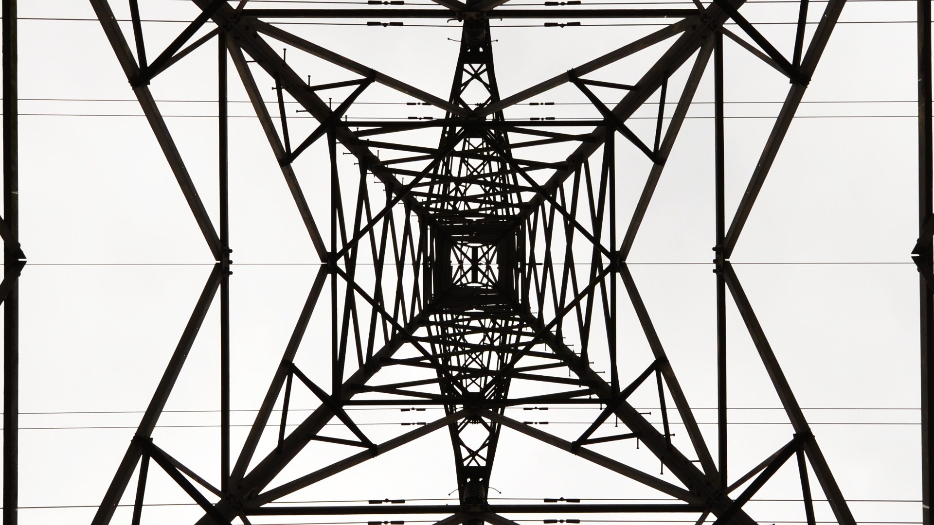 General 1920x1080 power lines metal monochrome worm's eye view white background