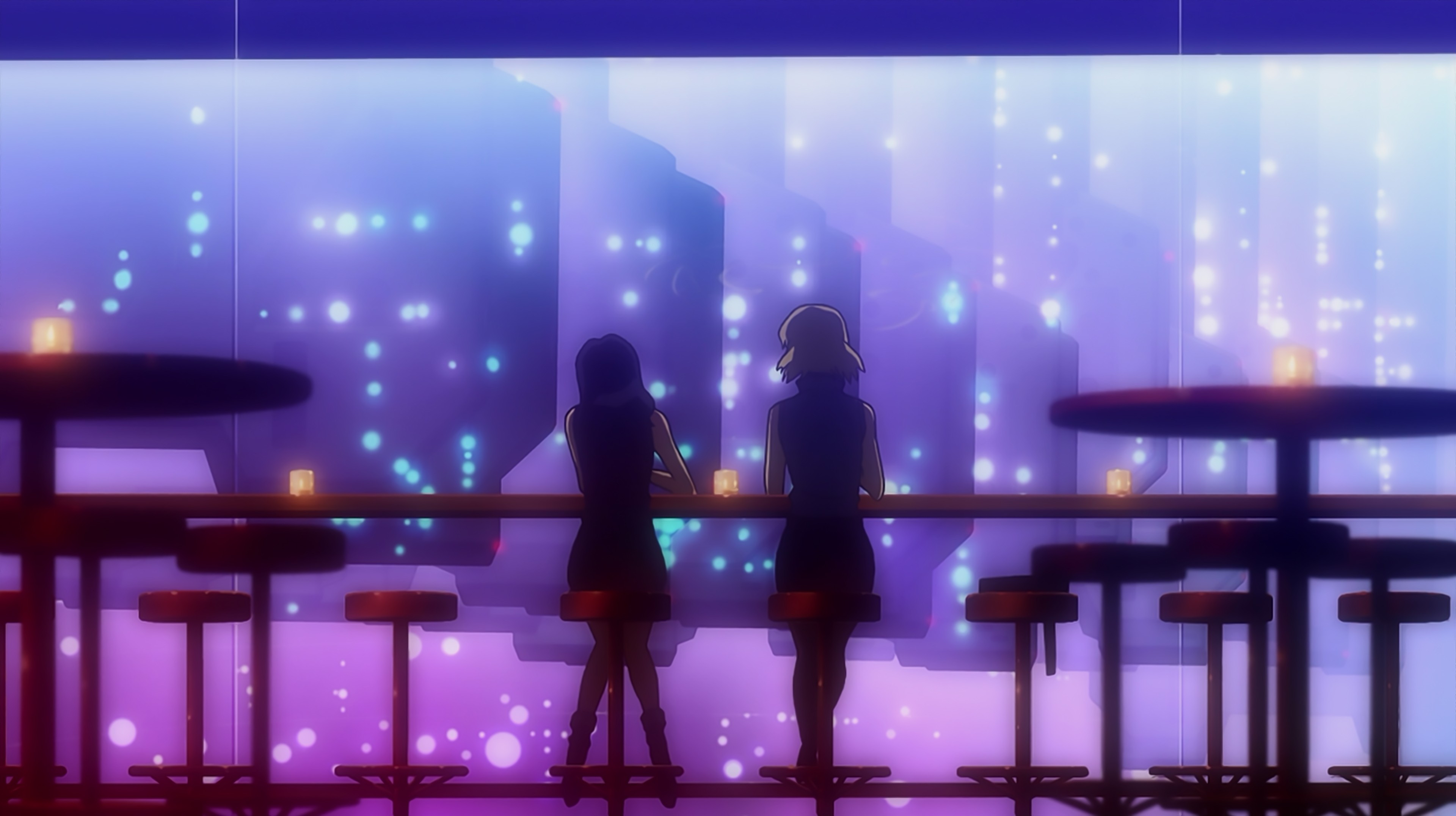 Anime 3840x2152 Katsuragi Misato anime cafe women two women bar women indoors indoors anime girls