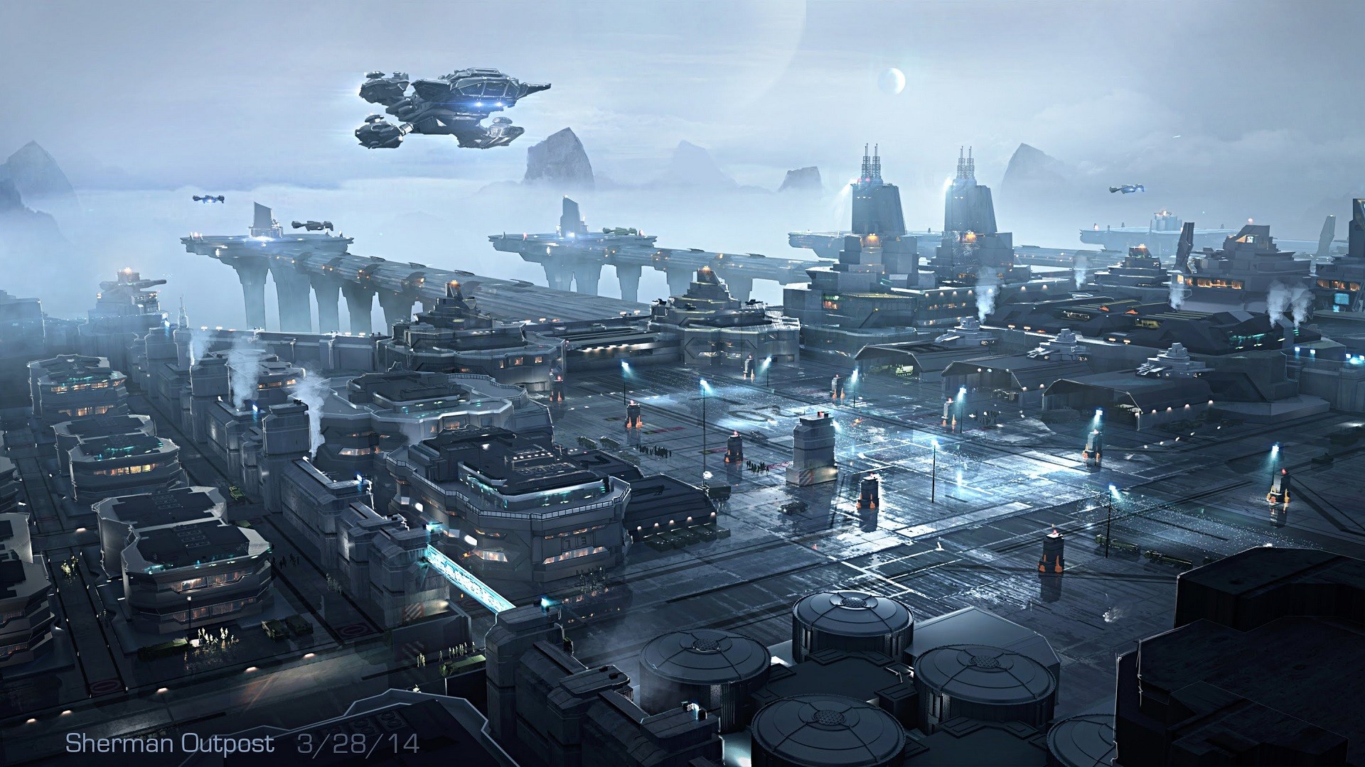 General 1920x1080 Star Citizen futuristic science fiction aircraft video games cyan PC gaming CGI video game art