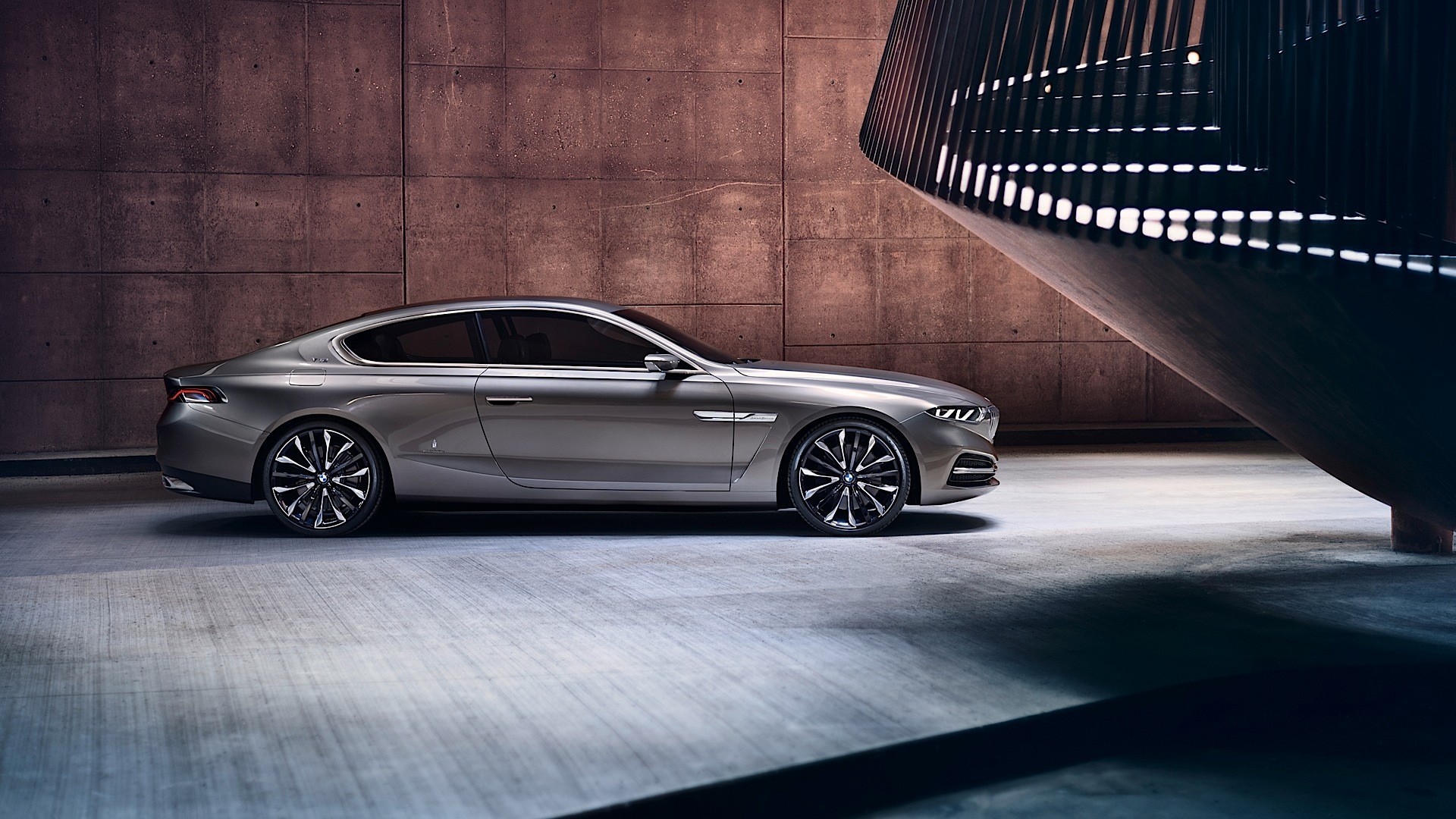 General 1920x1080 car BMW coupe luxury cars modern wall stairs BMW Vision hybrid (car) German cars concept cars