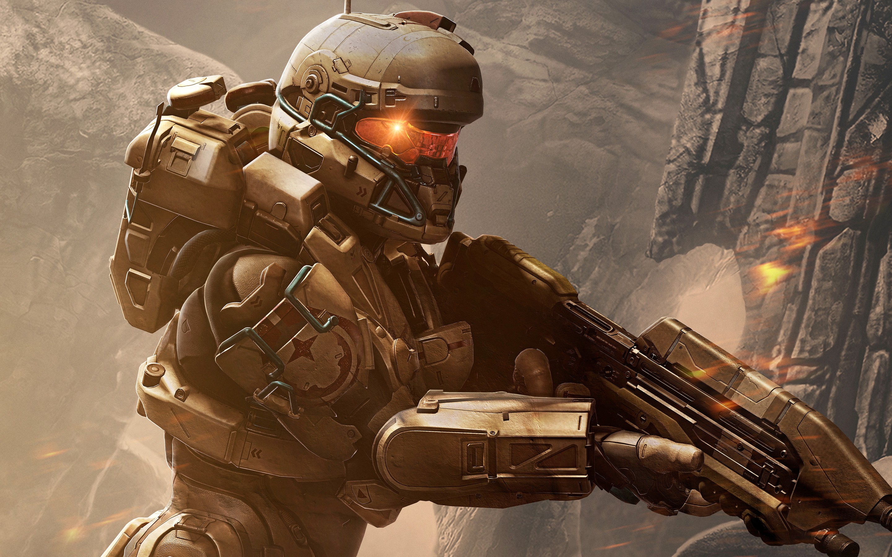 General 2880x1800 Halo 5 Video Game Heroes armor video games weapon science fiction video game art Futuristic Weapons