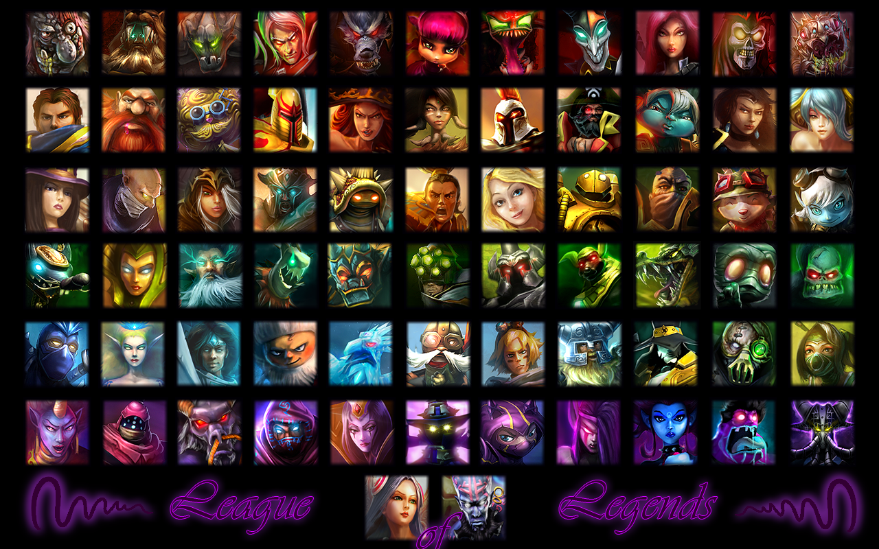 General 1280x800 video games League of Legends collage video game warriors PC gaming video game characters