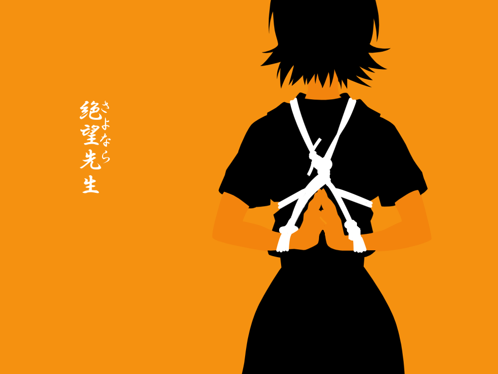Anime 1024x768 Sayonara Zetsubou Sensei BDSM anime girls anime orange background