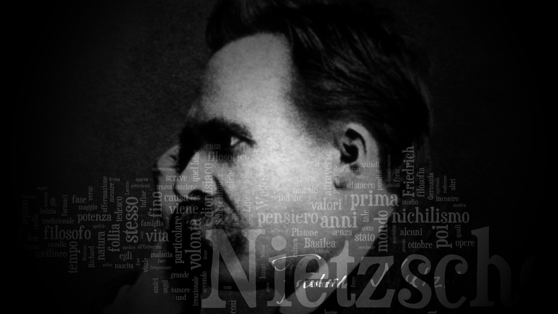People 1920x1080 philosophy Friedrich Nietzsche typography monochrome men black