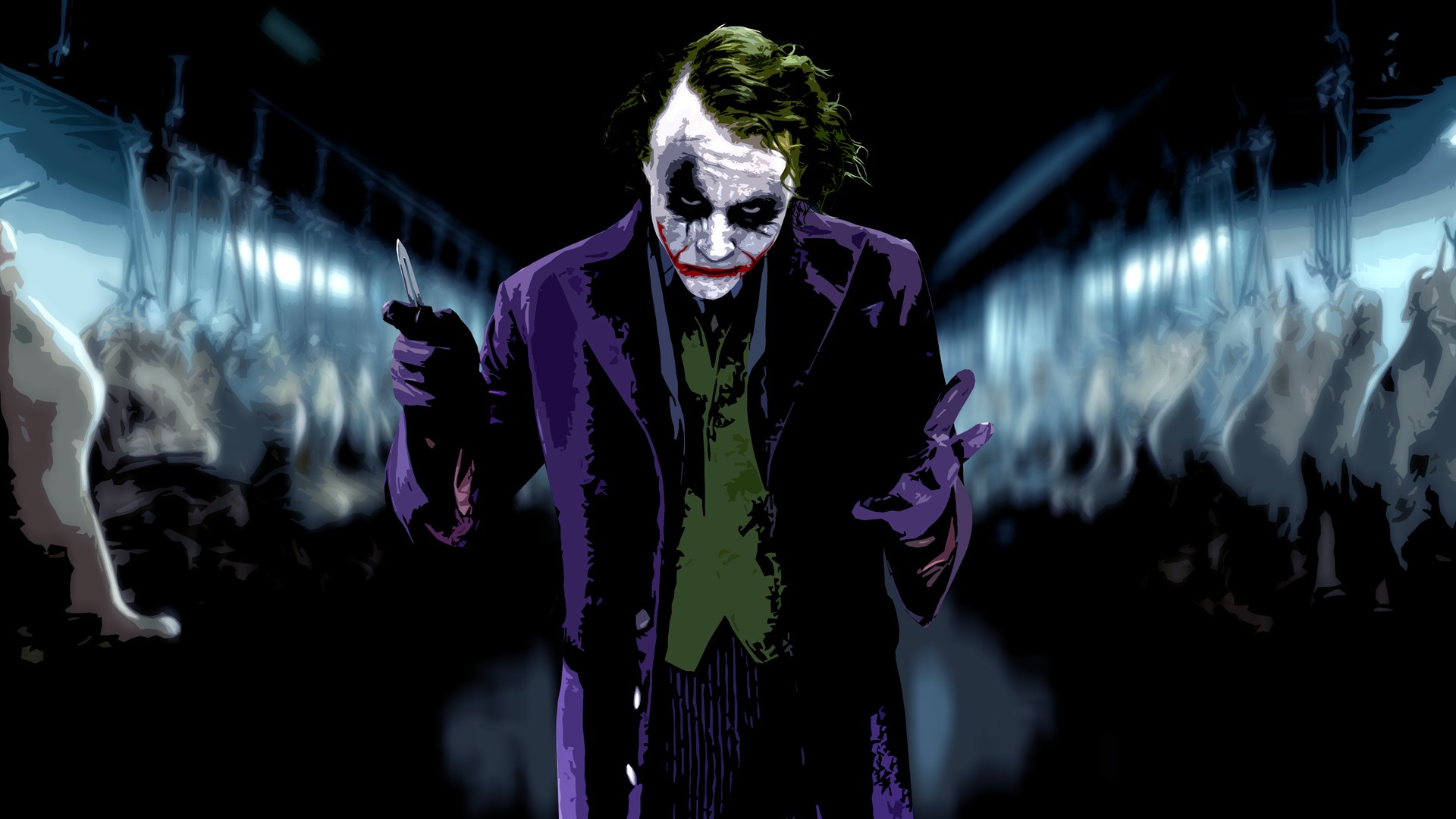 General 1920x1080 movies Batman The Dark Knight Joker MessenjahMatt Heath Ledger villains artwork