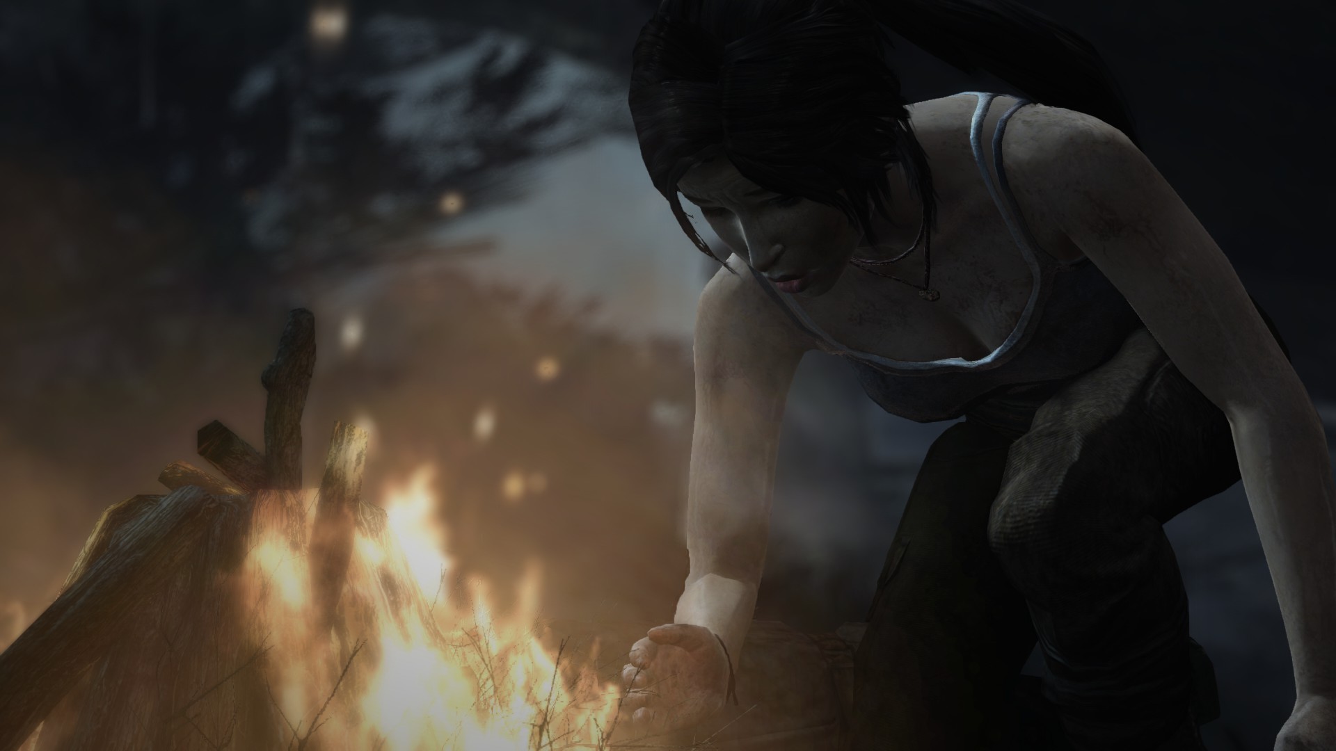 General 1920x1080 Tomb Raider video games screen shot video game girls Lara Croft (Tomb Raider) PC gaming campfire