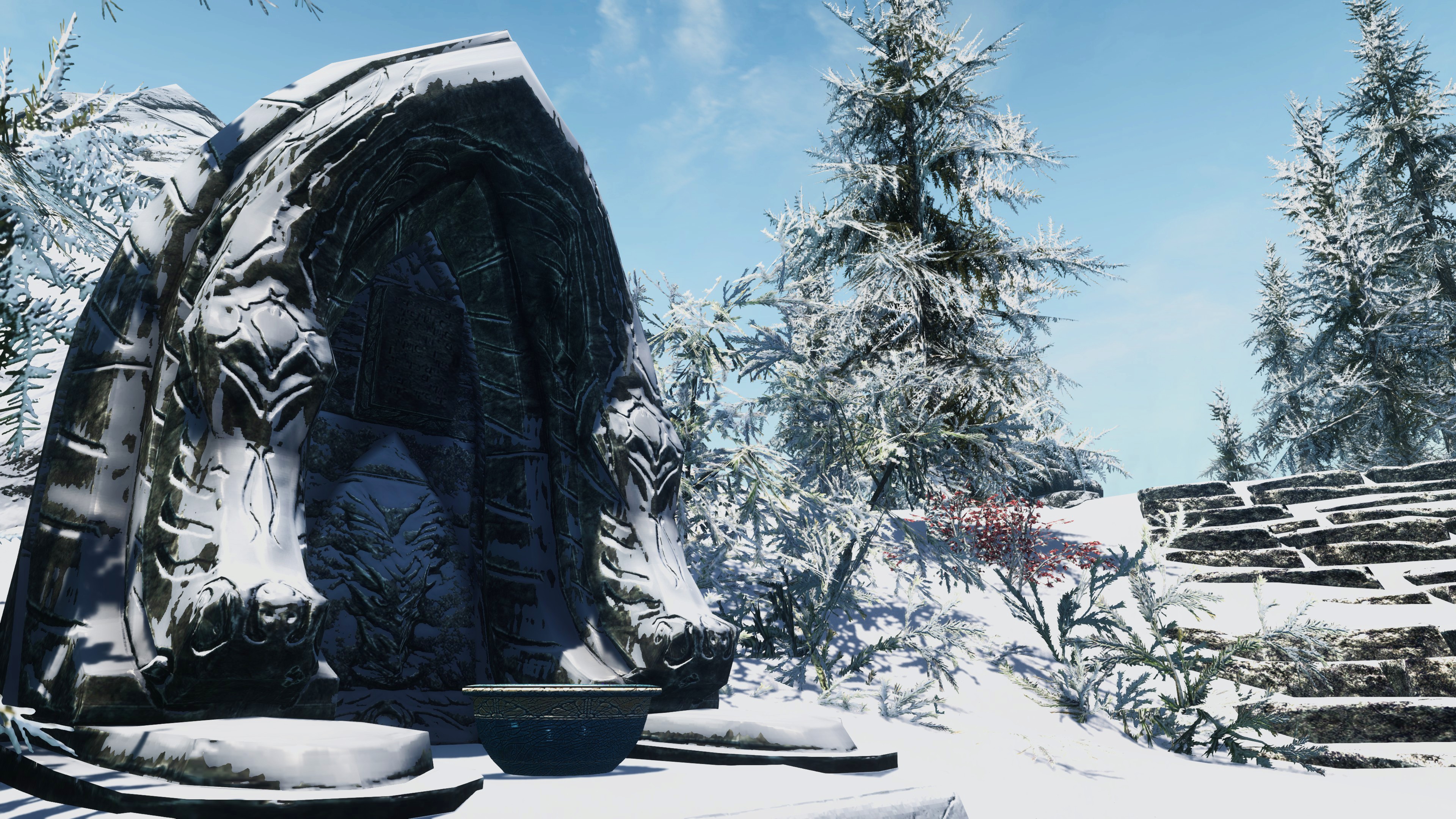 General 3840x2160 The Elder Scrolls V: Skyrim snow winter video games RPG PC gaming screen shot