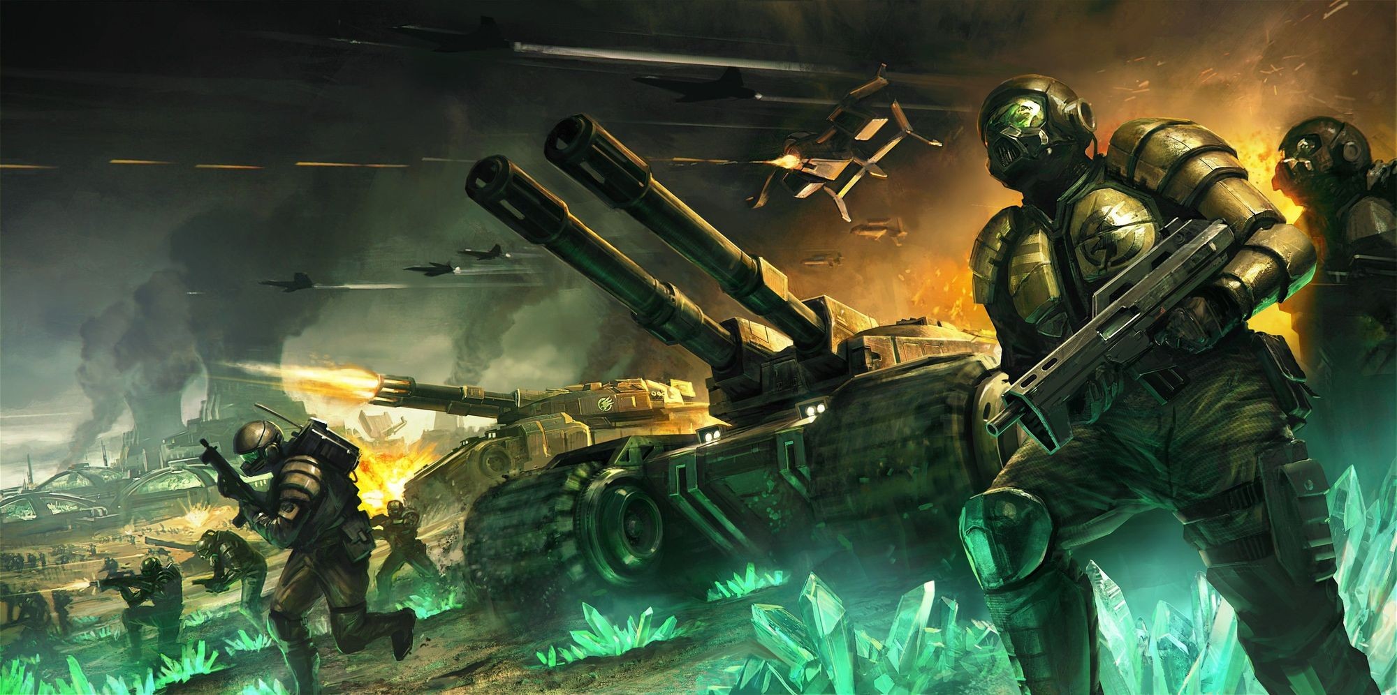 General 2000x996 video games artwork digital art soldier futuristic PC gaming Command & Conquer