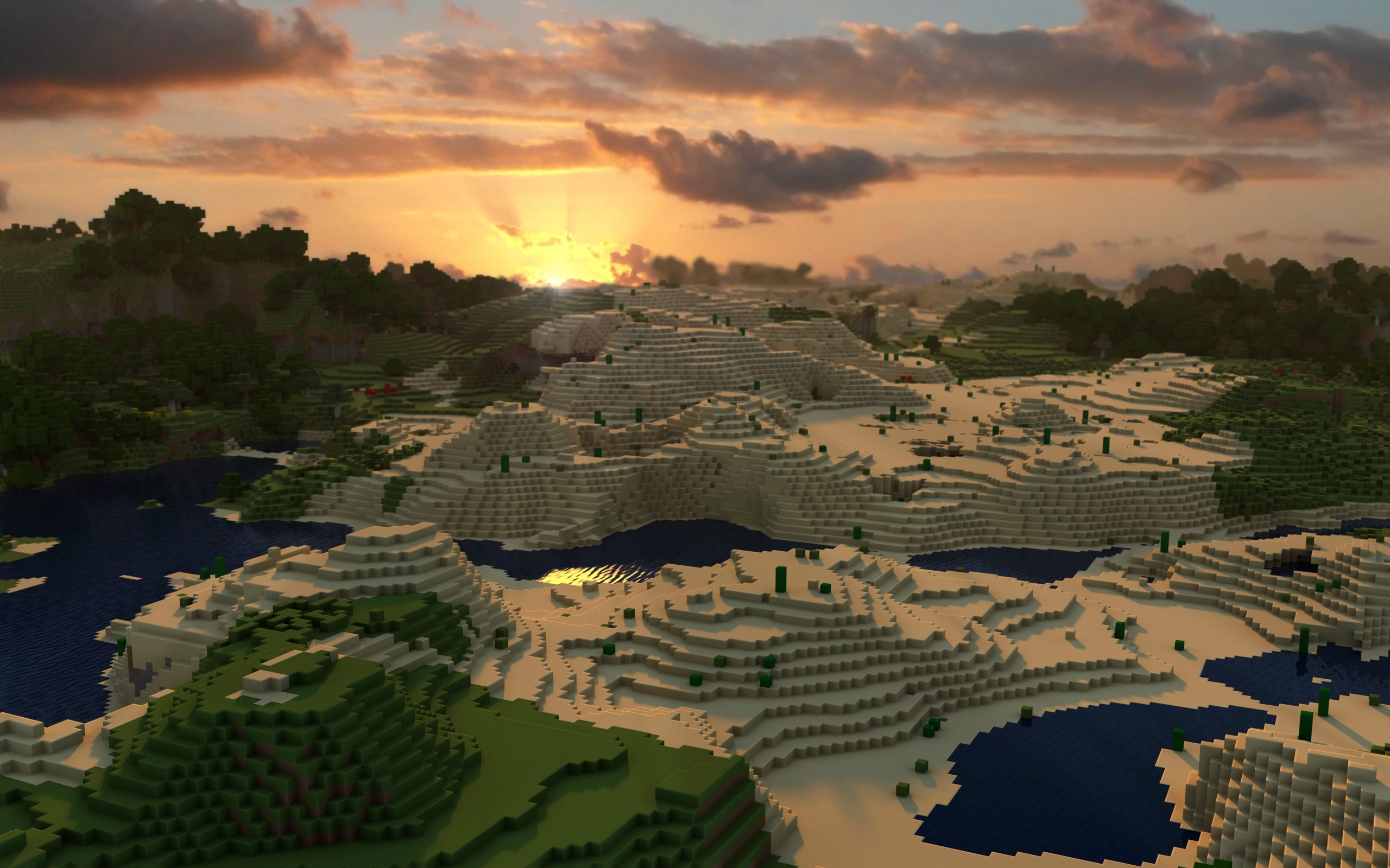 General 2560x1600 video games Minecraft screen shot PC gaming