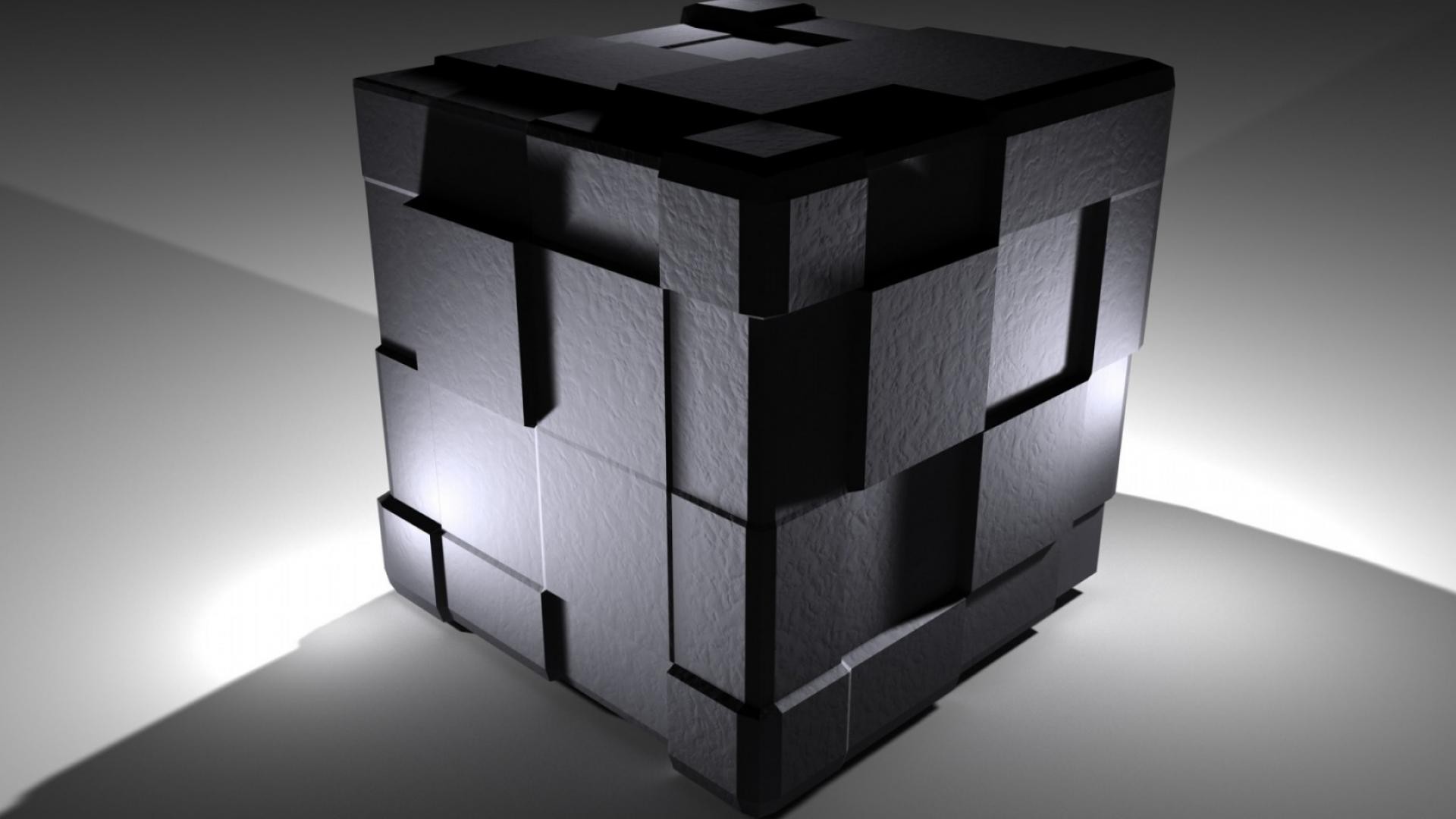 General 1920x1080 cube abstract 3D Blocks 3D Abstract CGI simple background gray background