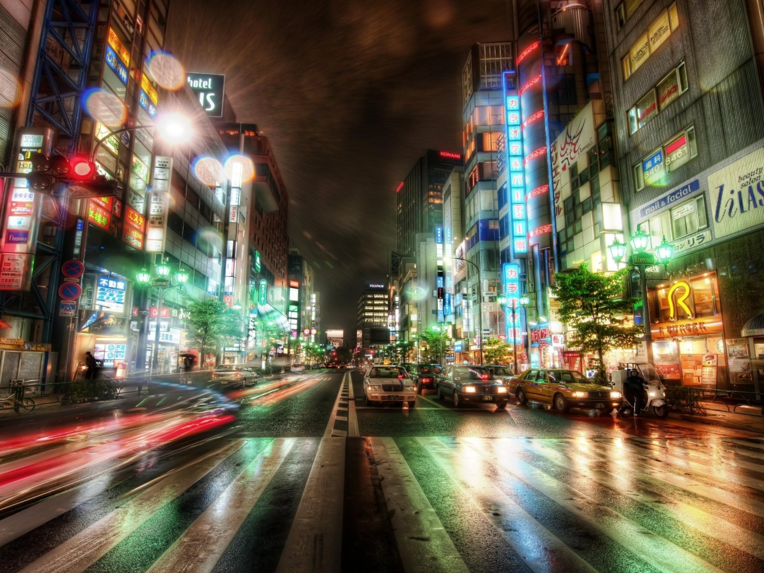 General 2560x1920 HDR street urban lights neon city photography cityscape Japan