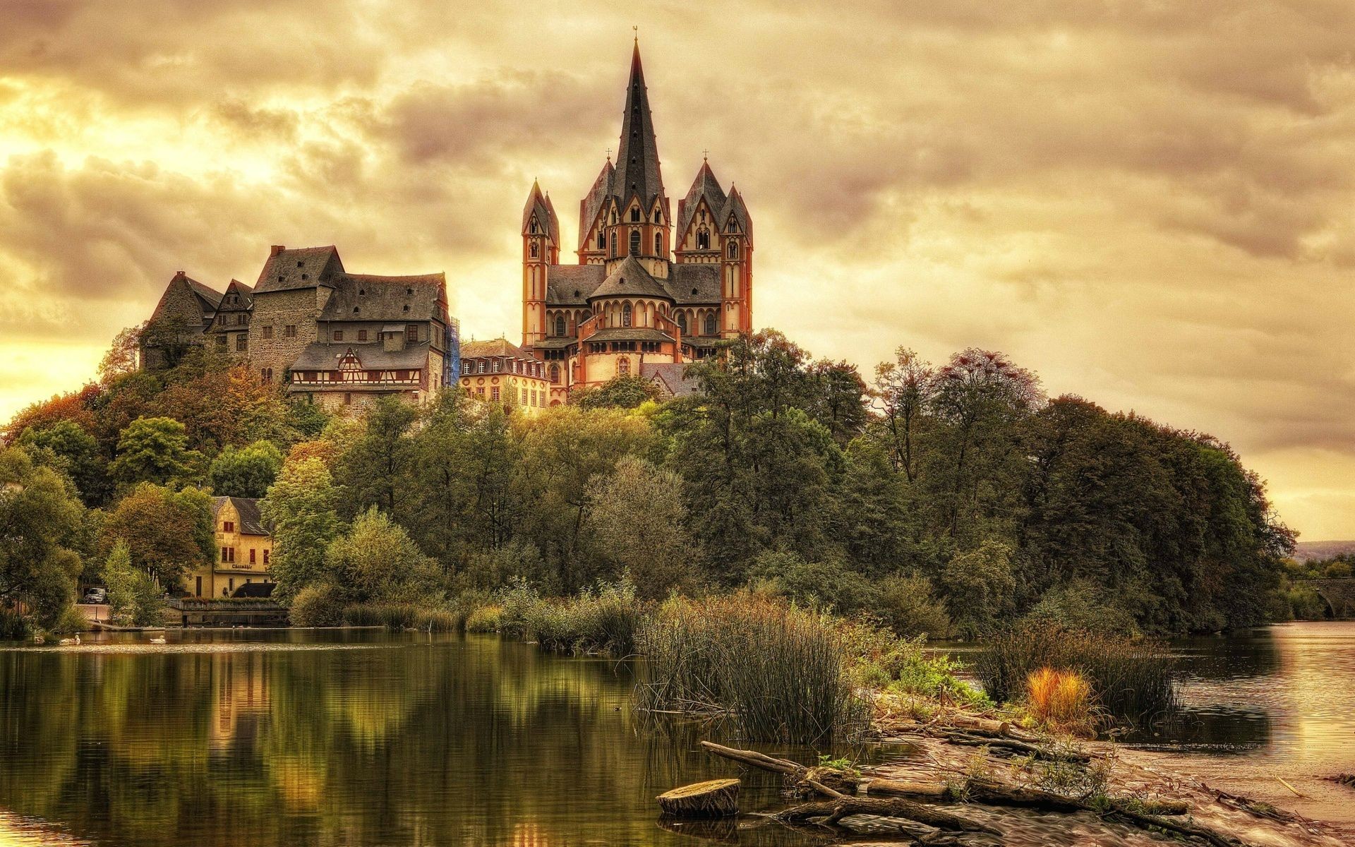 General 1920x1200 cathedral limburg gothic church old building HDR German Germany sky