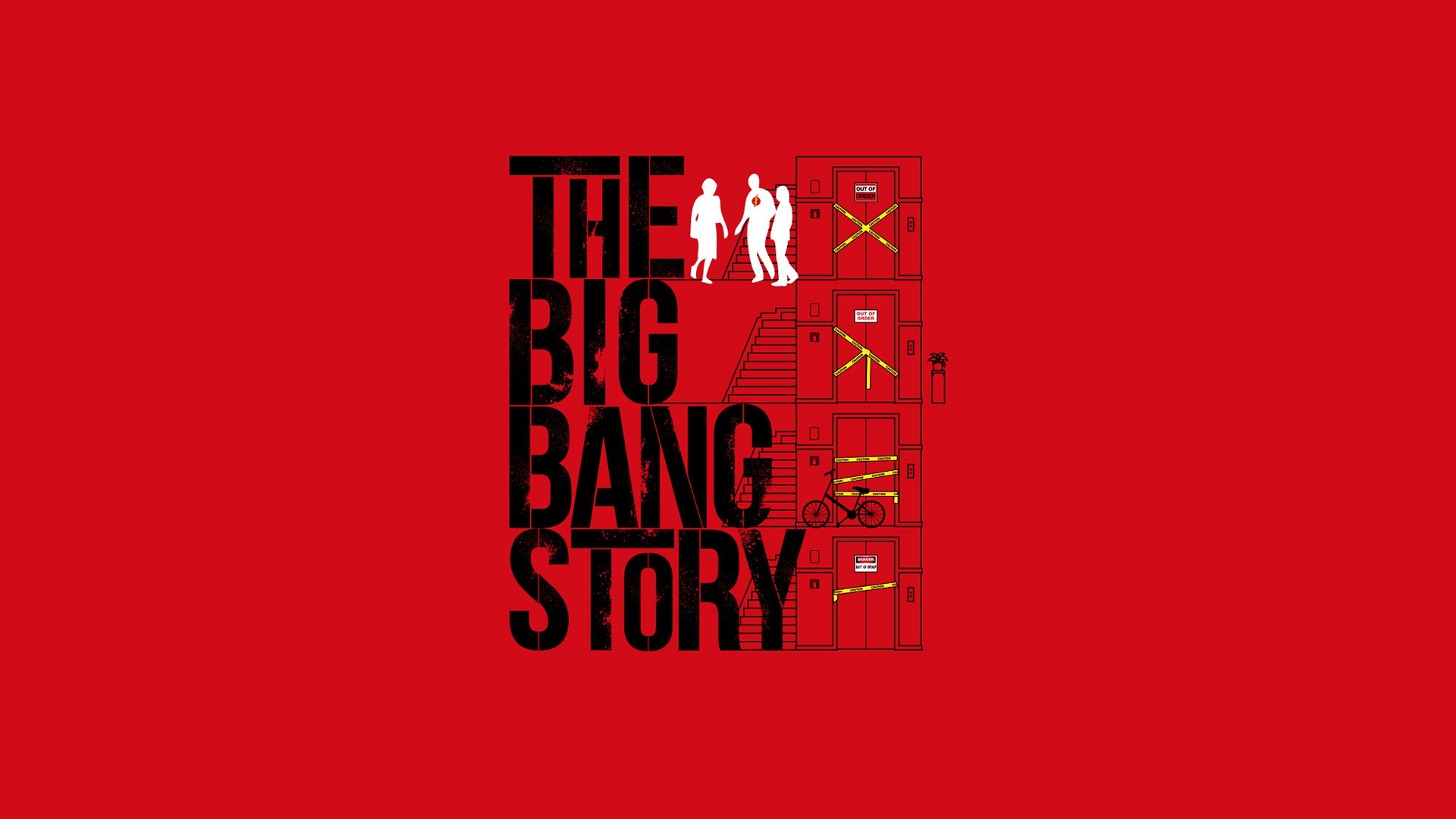 General 1920x1080 The Big Bang Theory TV series red background red simple background