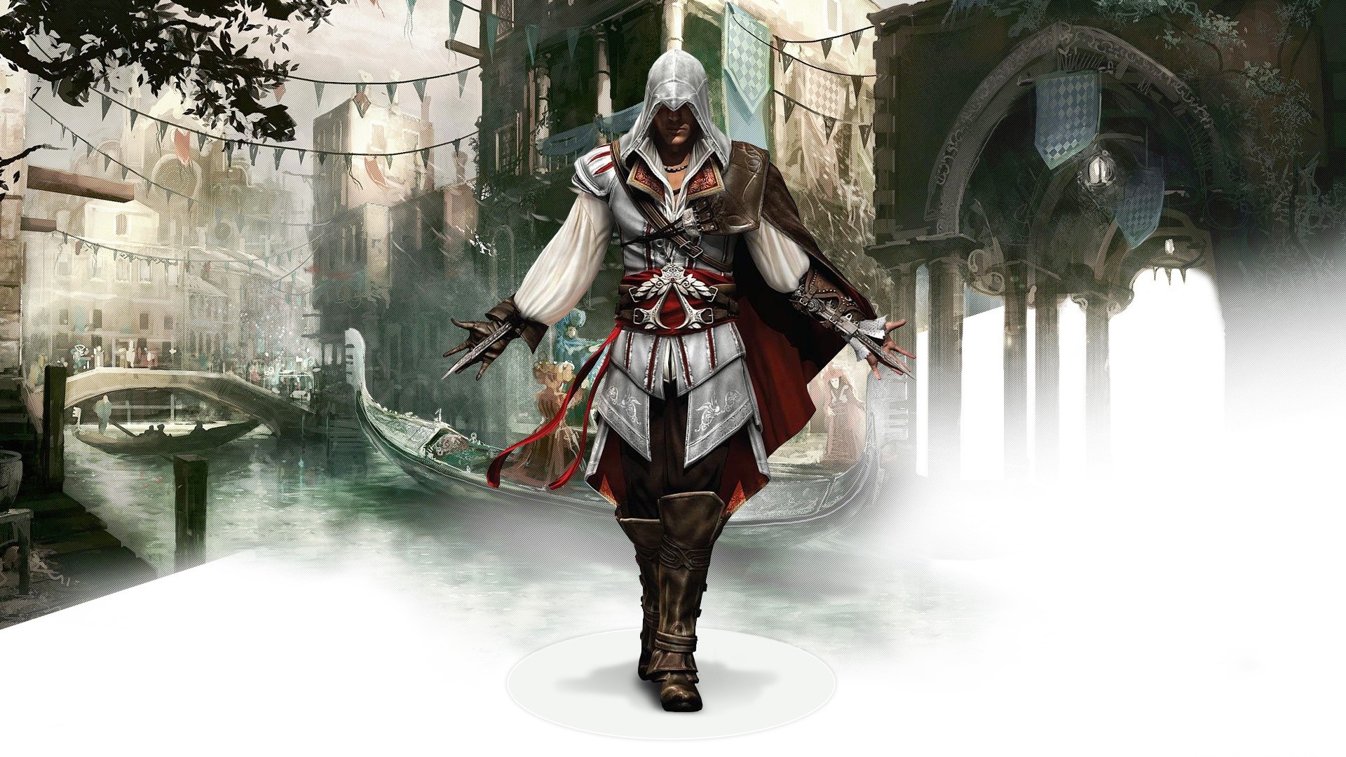 General 1920x1080 Assassin's Creed Ezio Auditore da Firenze Assassin's Creed II video games frontal view PC gaming video game art town standing video game man Venice
