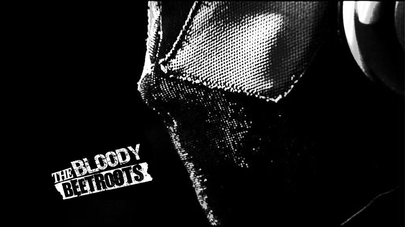 General 1366x768 Bloody Beetroots mask monochrome band