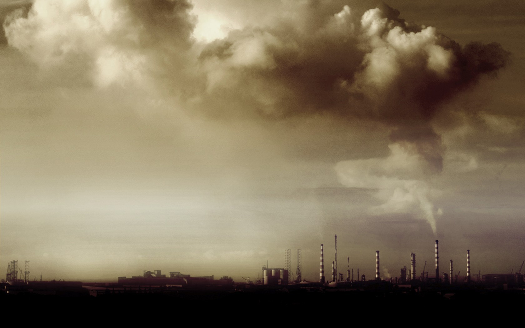 General 1680x1050 industrial landscape clouds smoke sepia