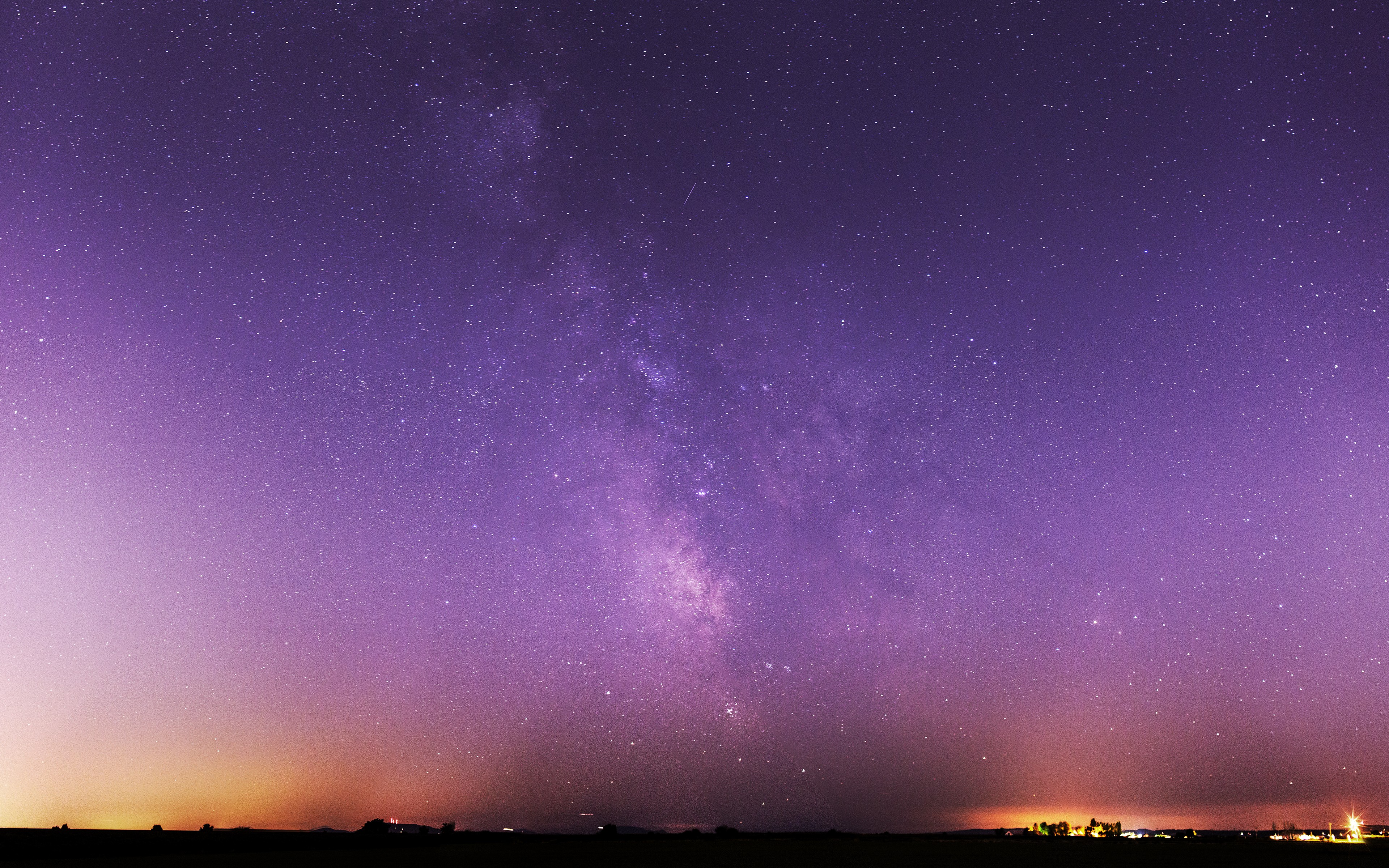 General 3840x2400 night purple sky landscape stars outdoors starry night