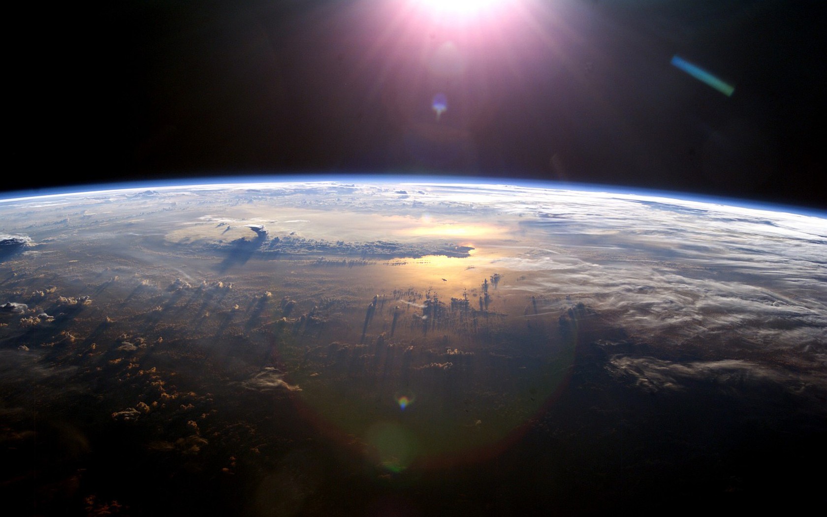 General 1680x1050 Earth Sun horizon digital art space art space atmosphere